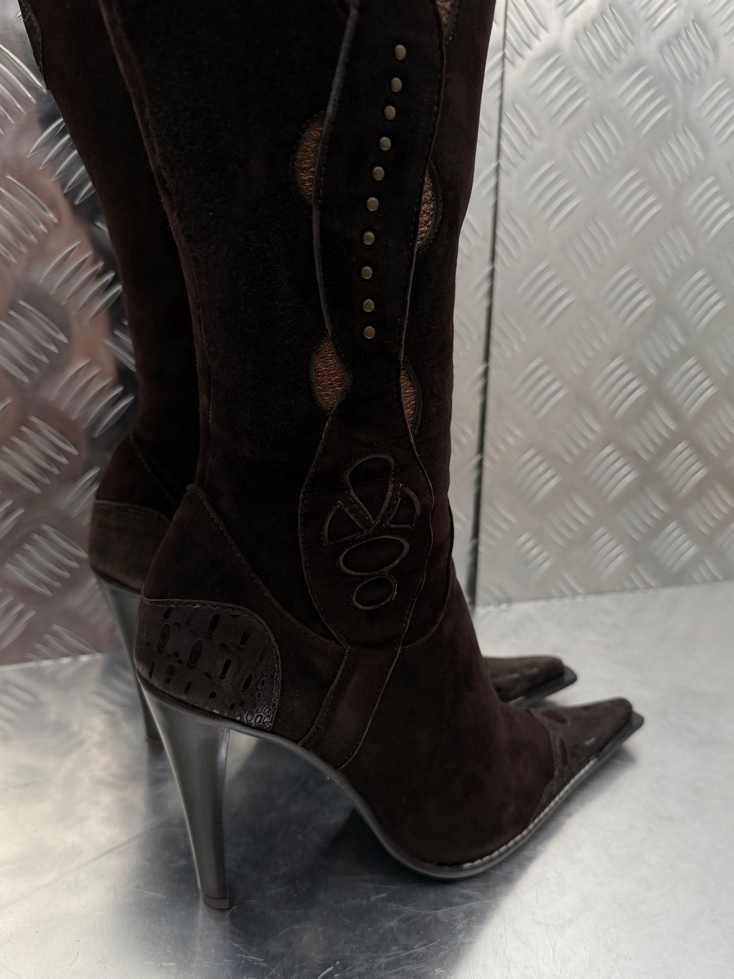 Vintage Ferre cowboy-style leather boots TWINKLING GLOBAL