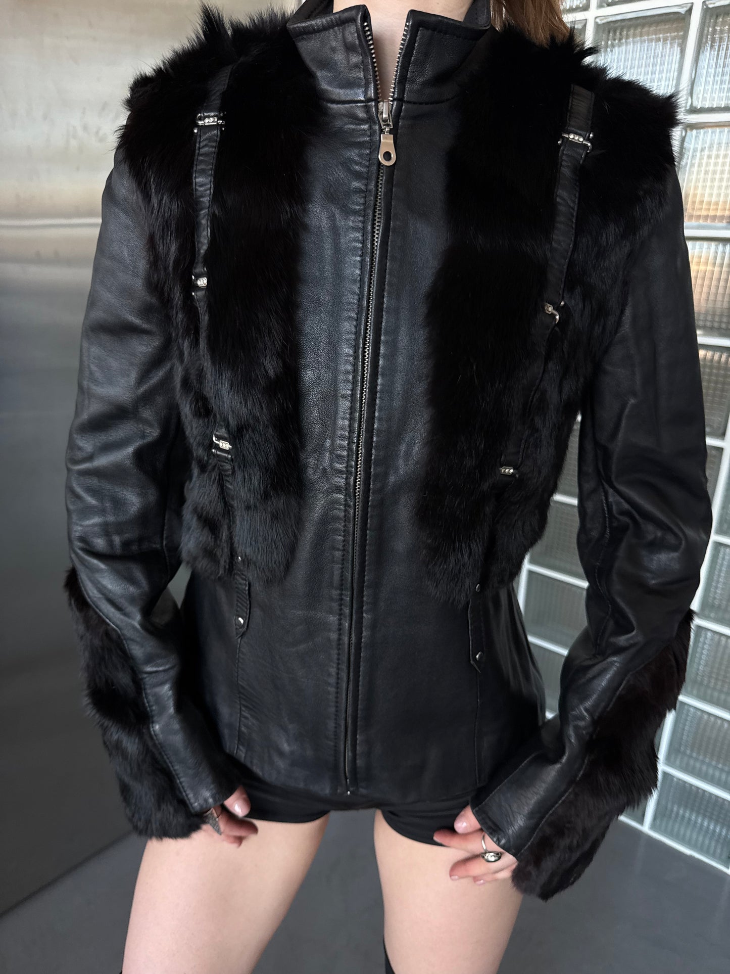 Vintage leather jacket TWINKLING GLOBAL