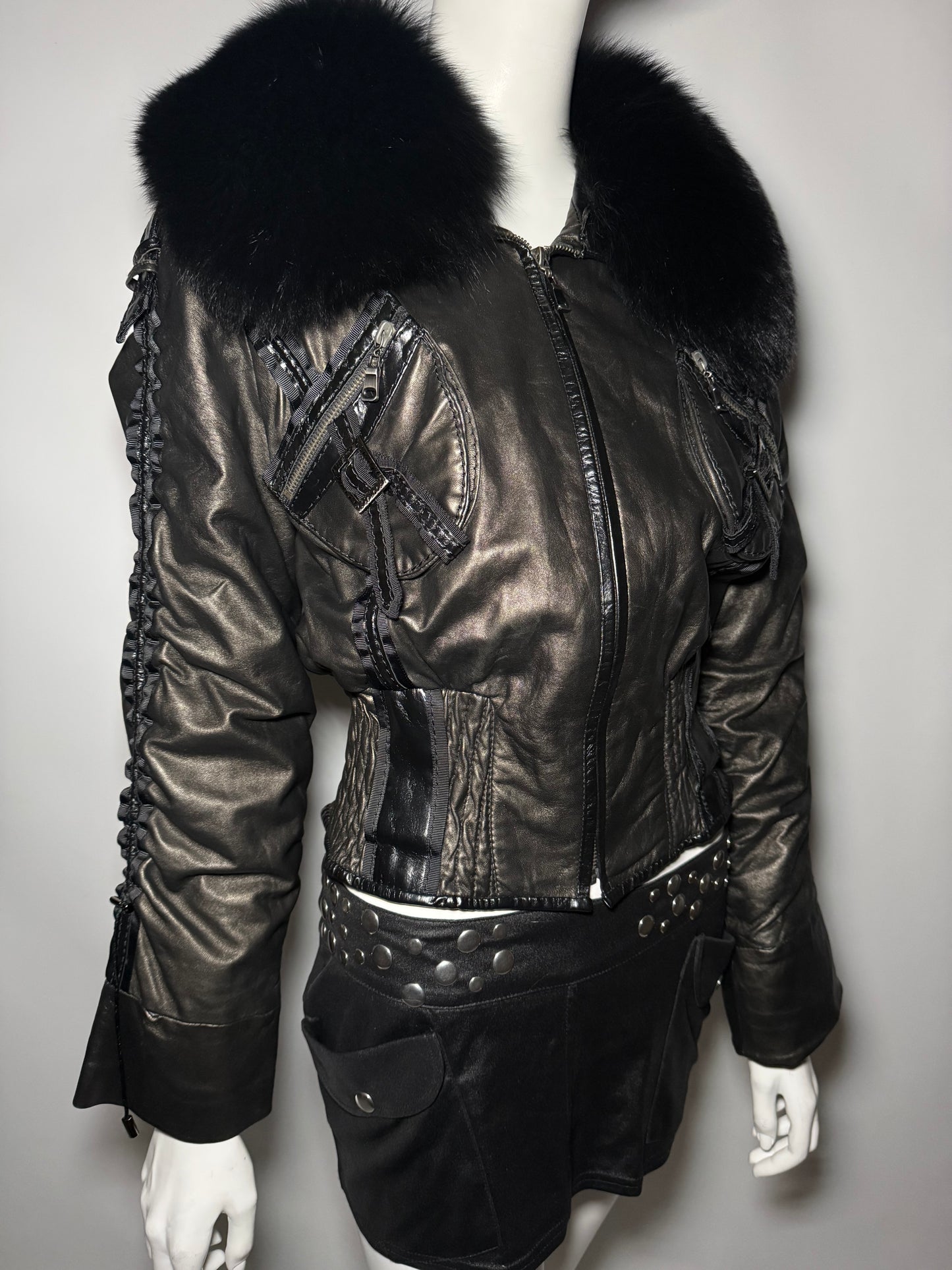 VINTAGE LEATHER JACKET TWINKLING GLOBAL