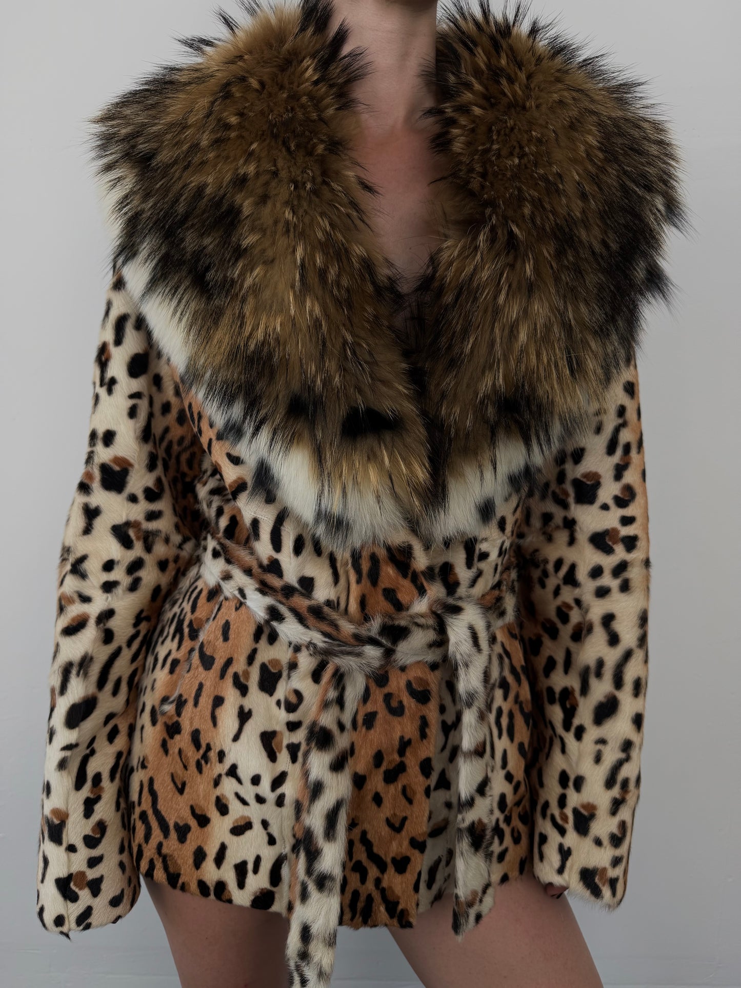 Vintage leopard faux fur coat TWINKLING GLOBAL
