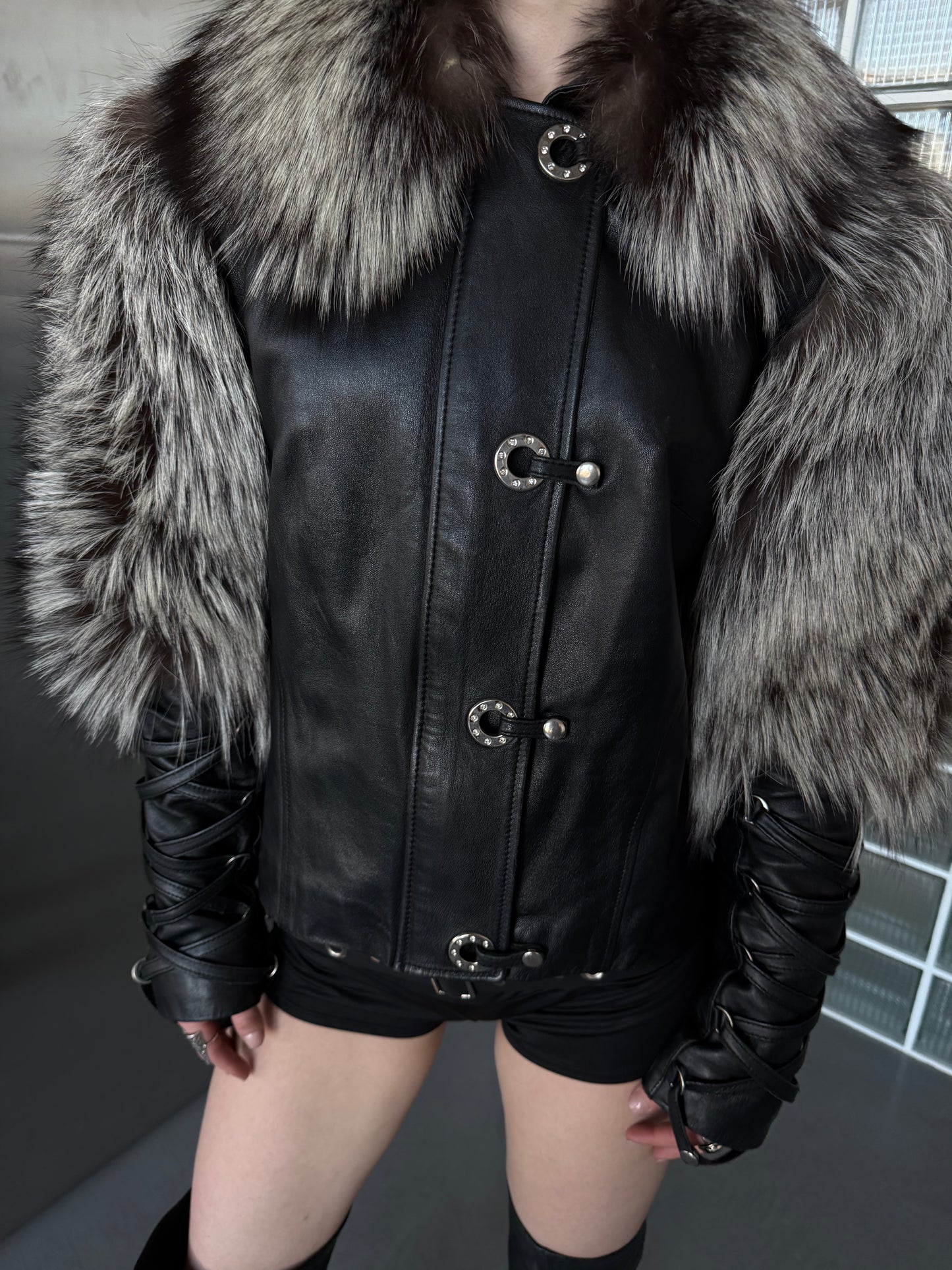 Vintage leather jacket TWINKLING GLOBAL