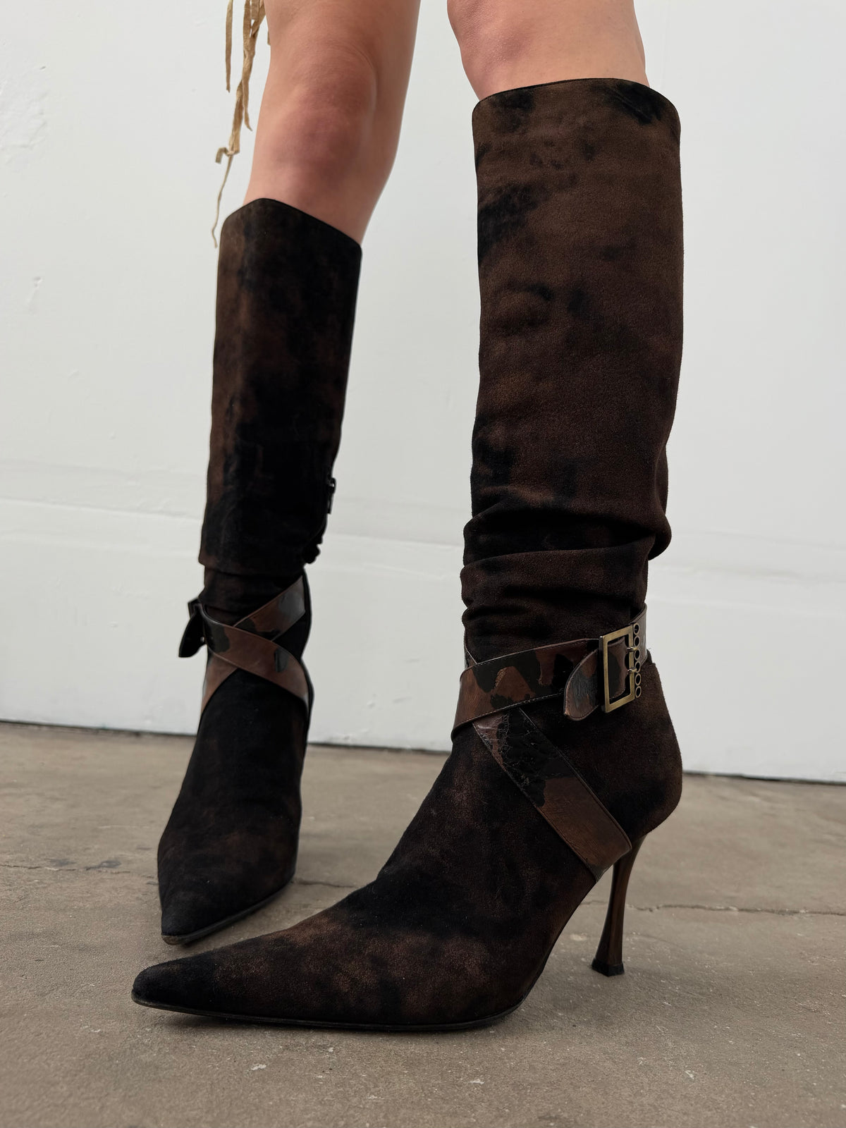 Vintage Loretta Pettinari pointed suede boots TWINKLING GLOBAL