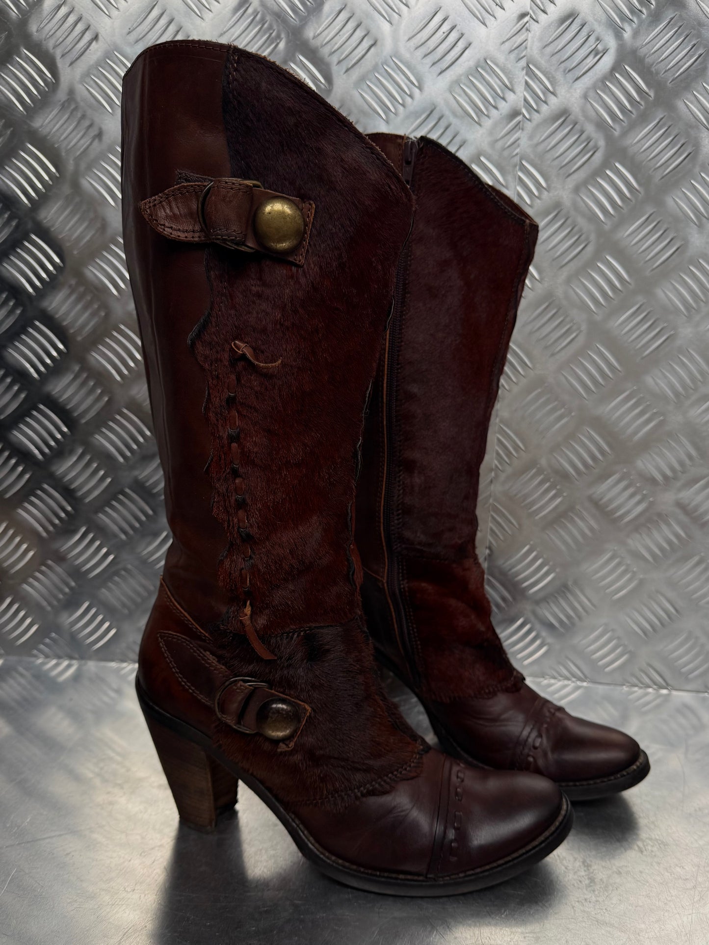 Vintage Italian leather cowboy boots TWINKLING GLOBAL