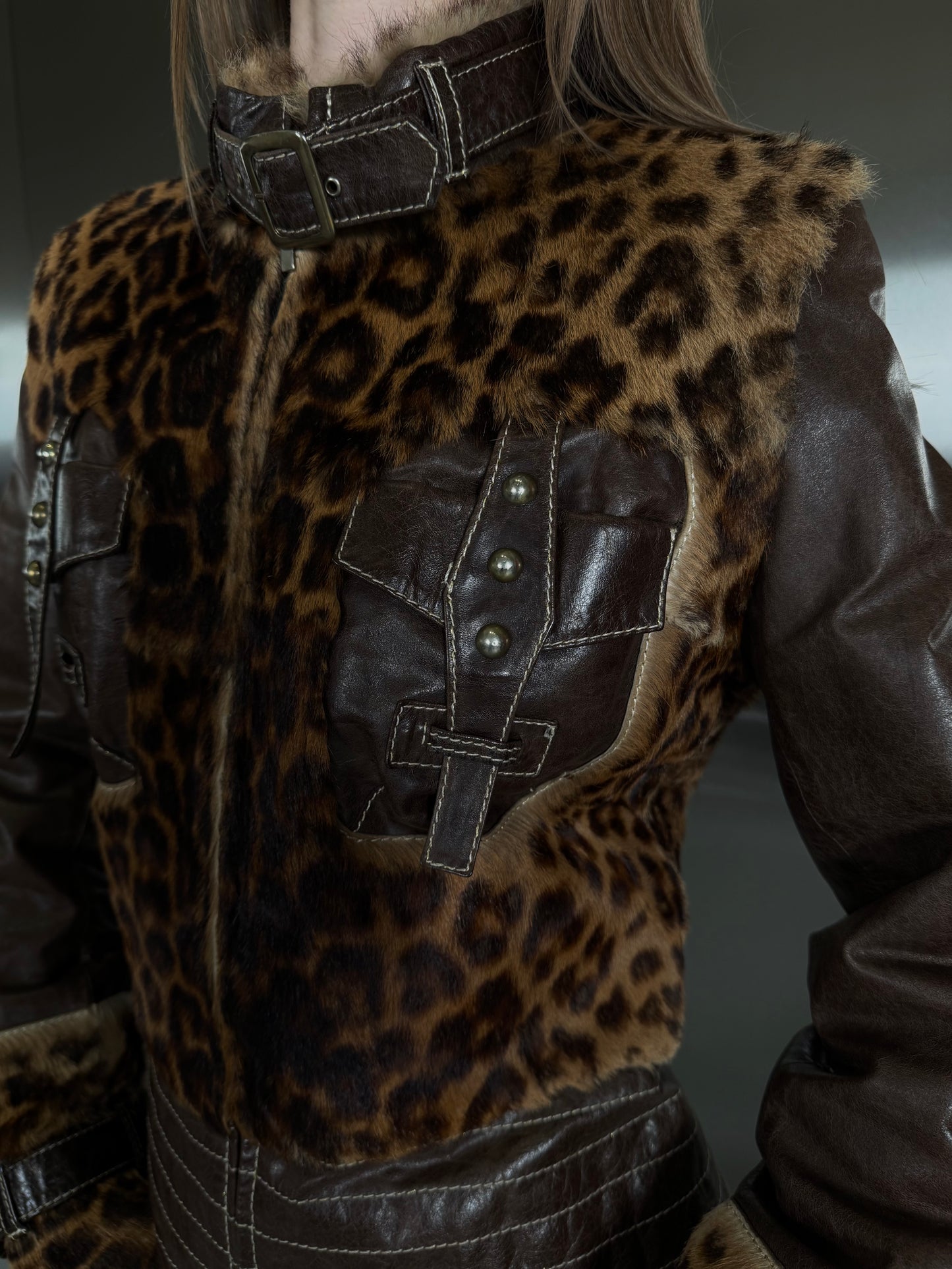 Vintage leather jacket TWINKLING GLOBAL
