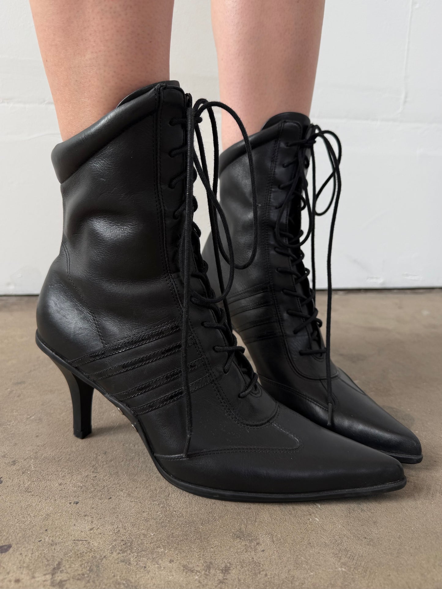 Leather lace-up ankle boots TWINKLING GLOBAL