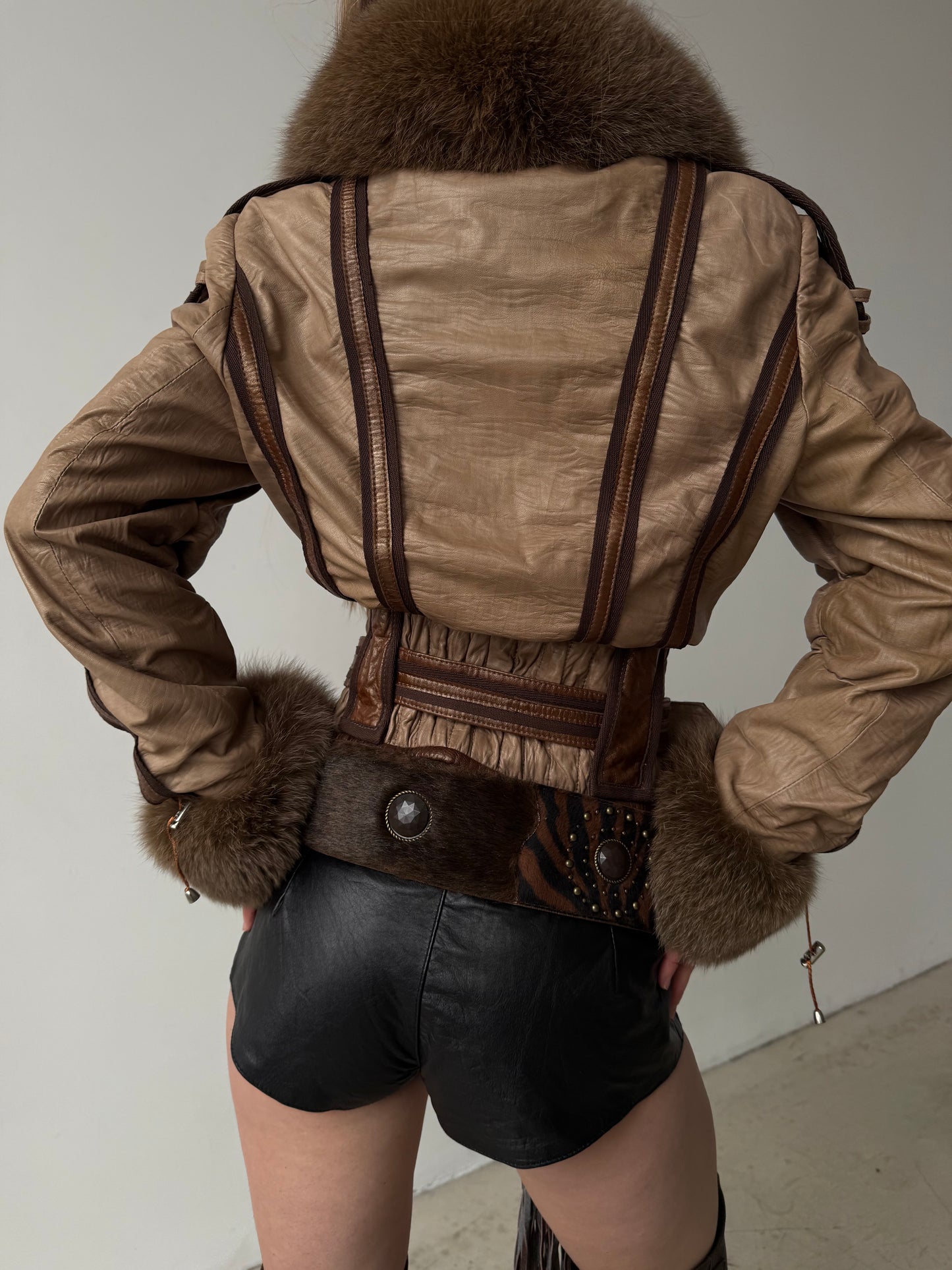 Vintage leather jacket TWINKLING GLOBAL