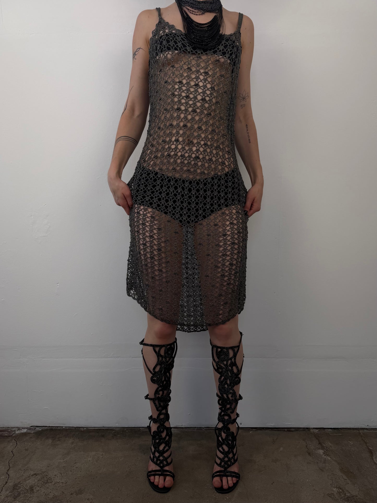 Vintage beaded chainmail dress TWINKLING GLOBAL