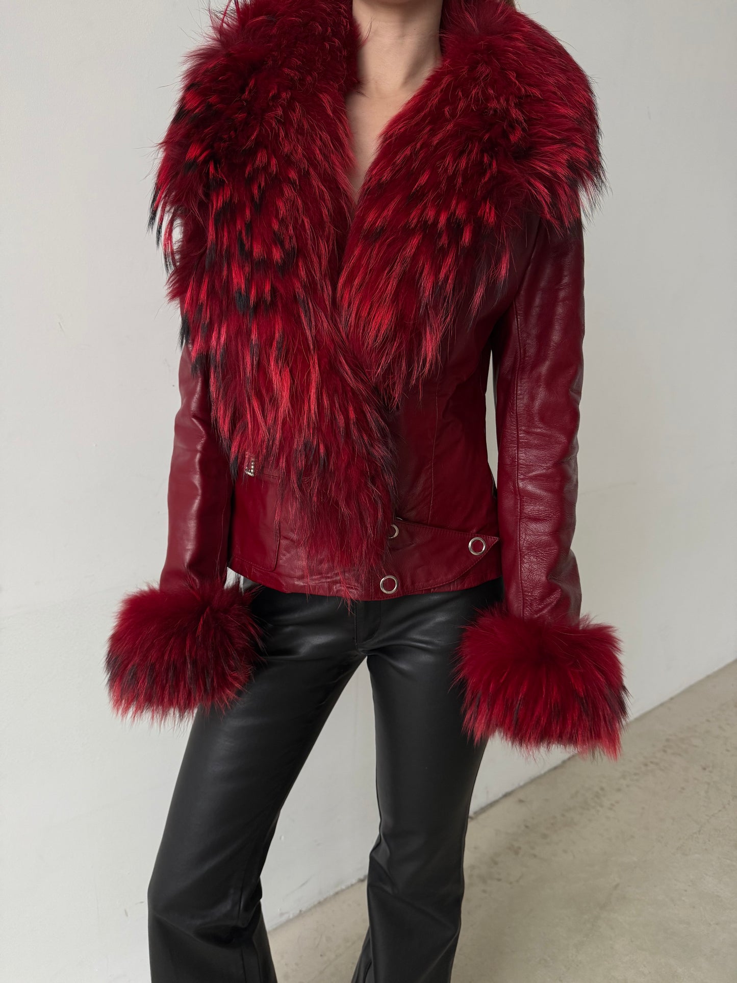 Vintage red leather jacket