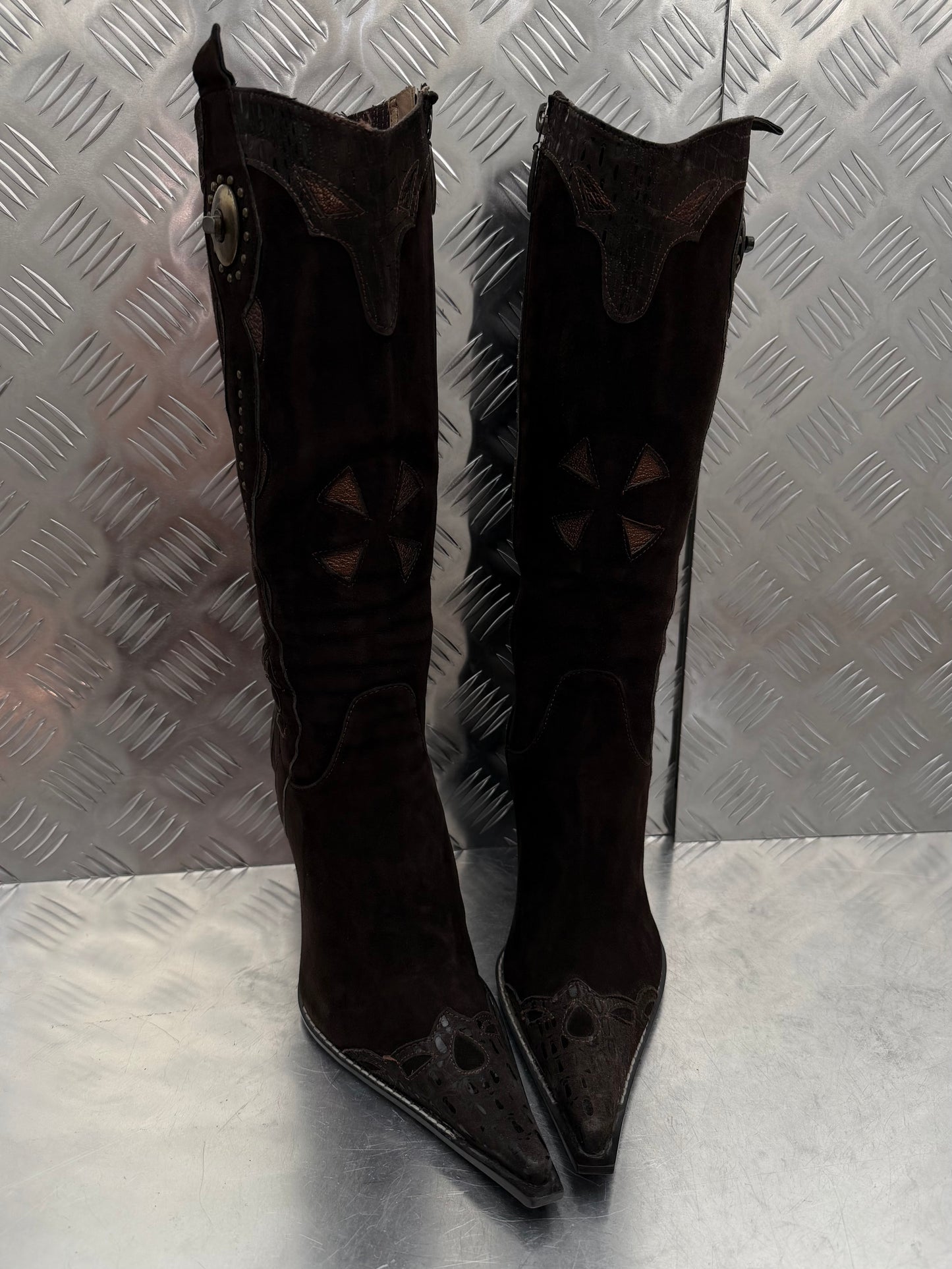 Vintage Ferre cowboy-style leather boots TWINKLING GLOBAL