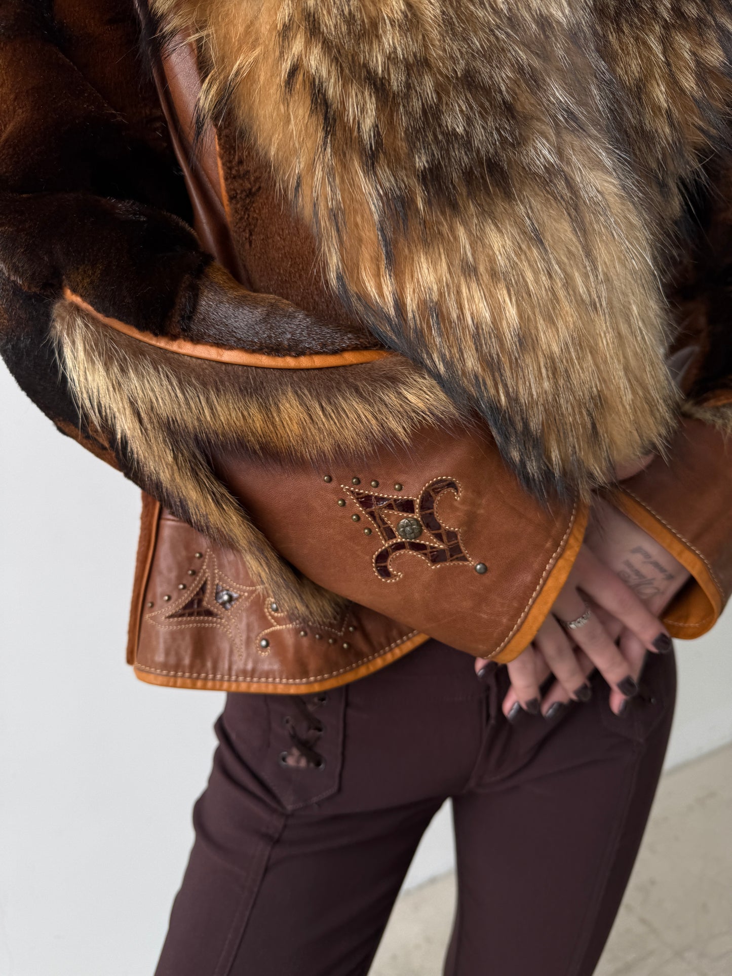 Vintage leather jacket TWINKLING GLOBAL