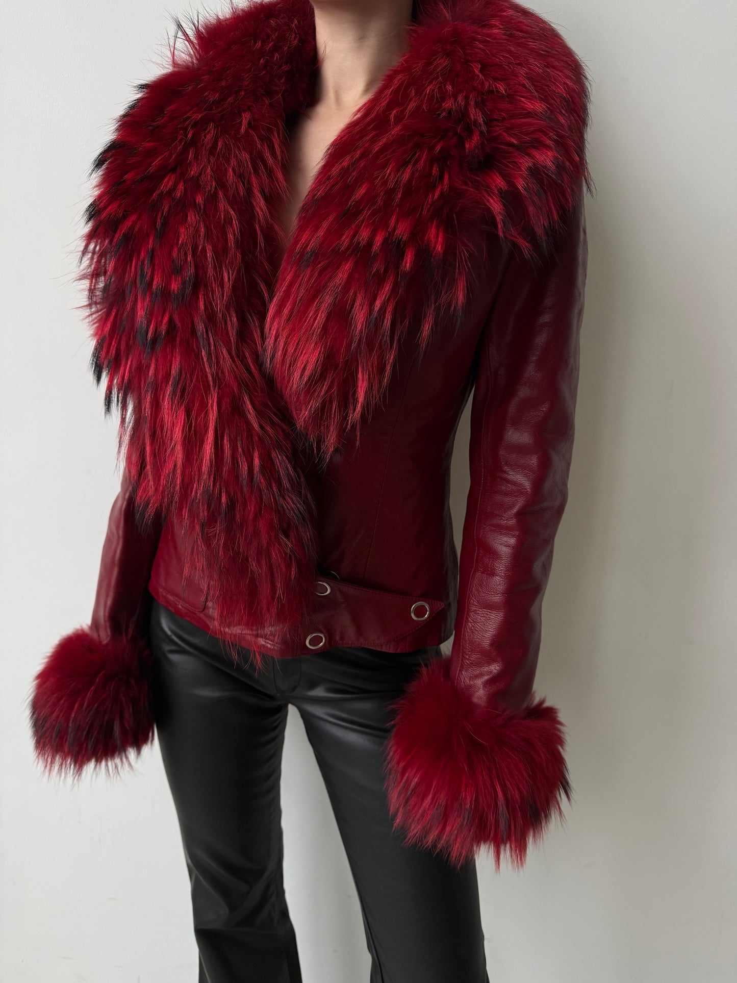 Vintage red leather jacket