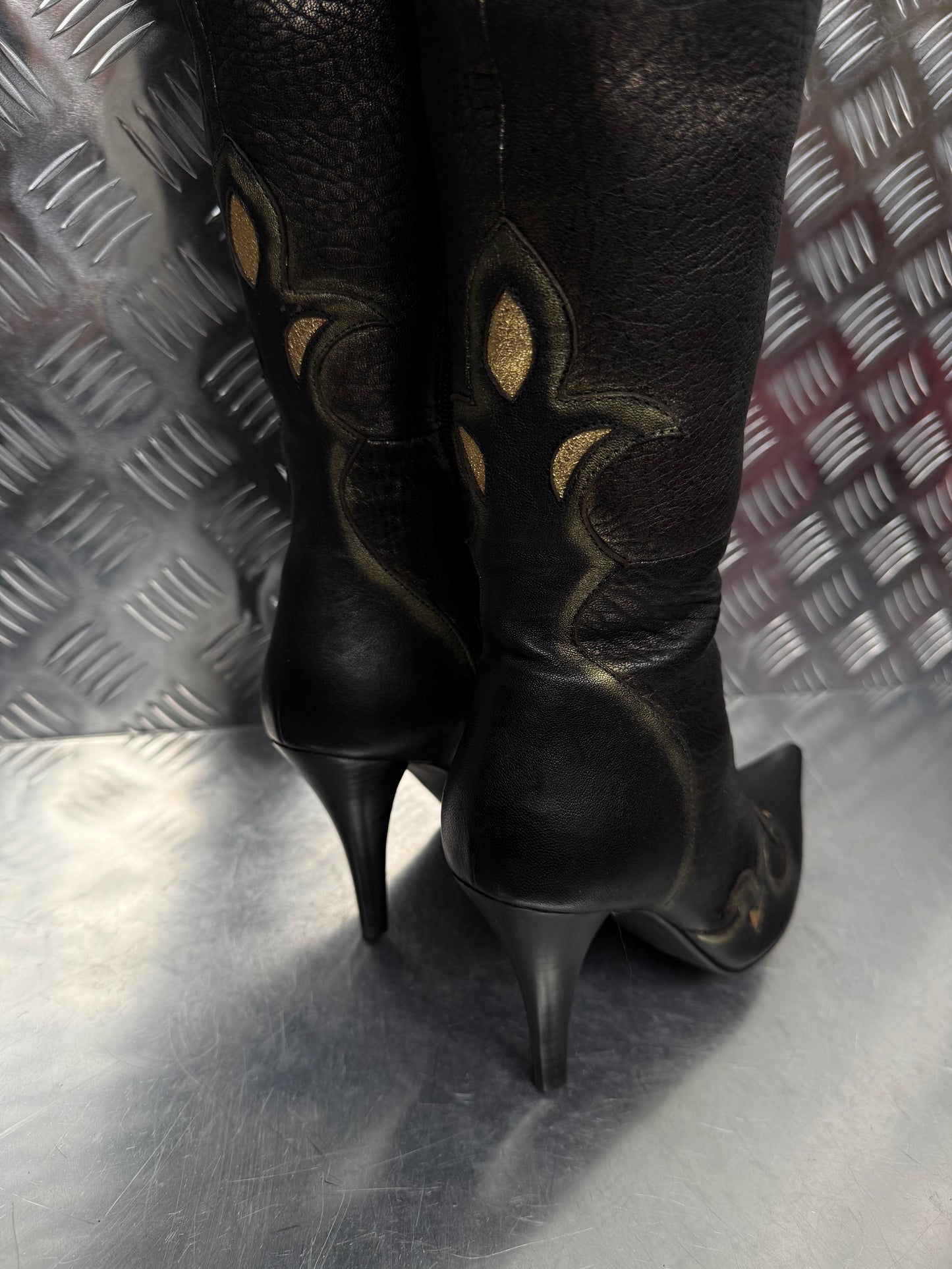 Vintage leather over-the-knee boots TWINKLING GLOBAL
