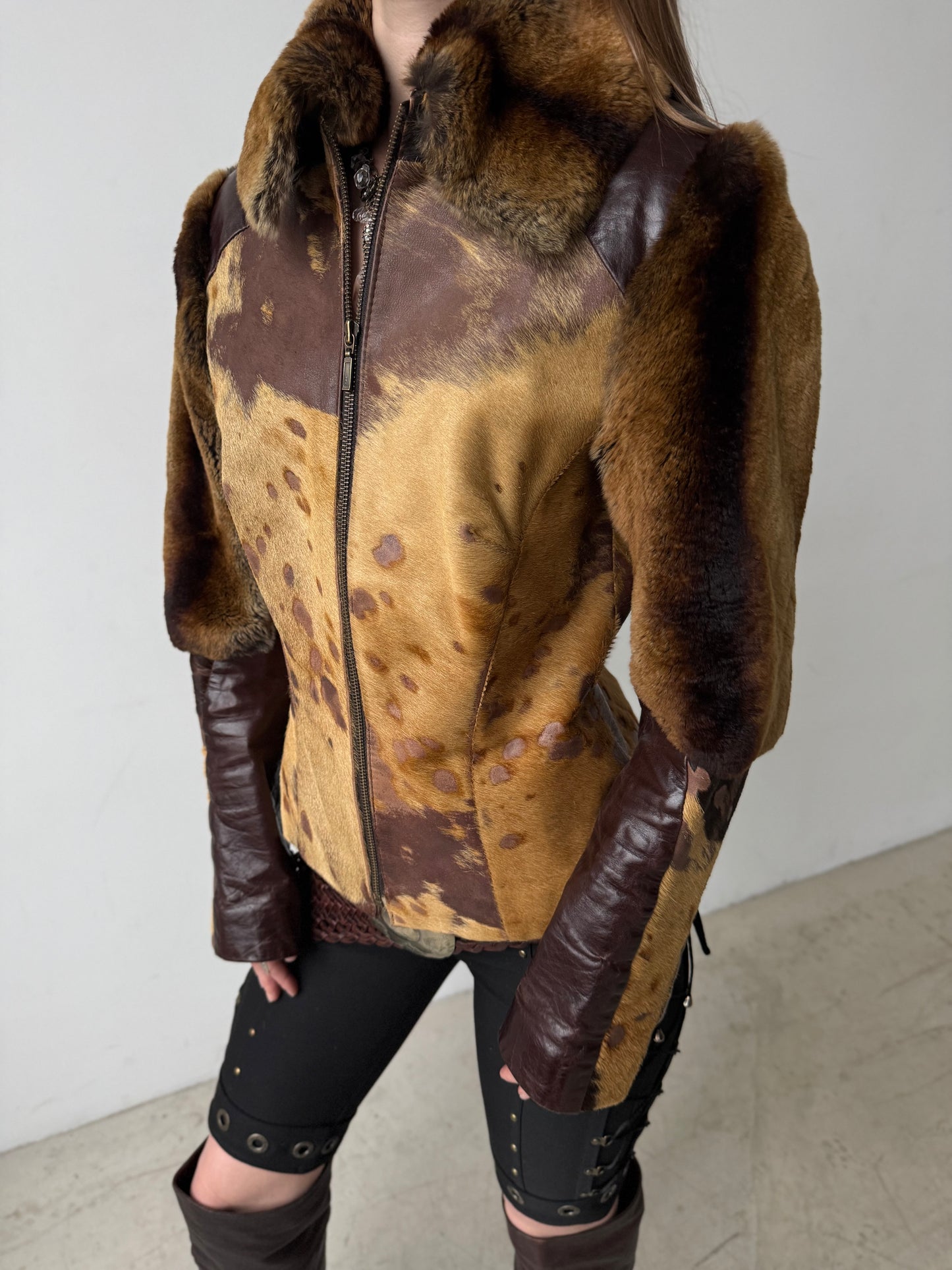Vintage leather jacket TWINKLING GLOBAL