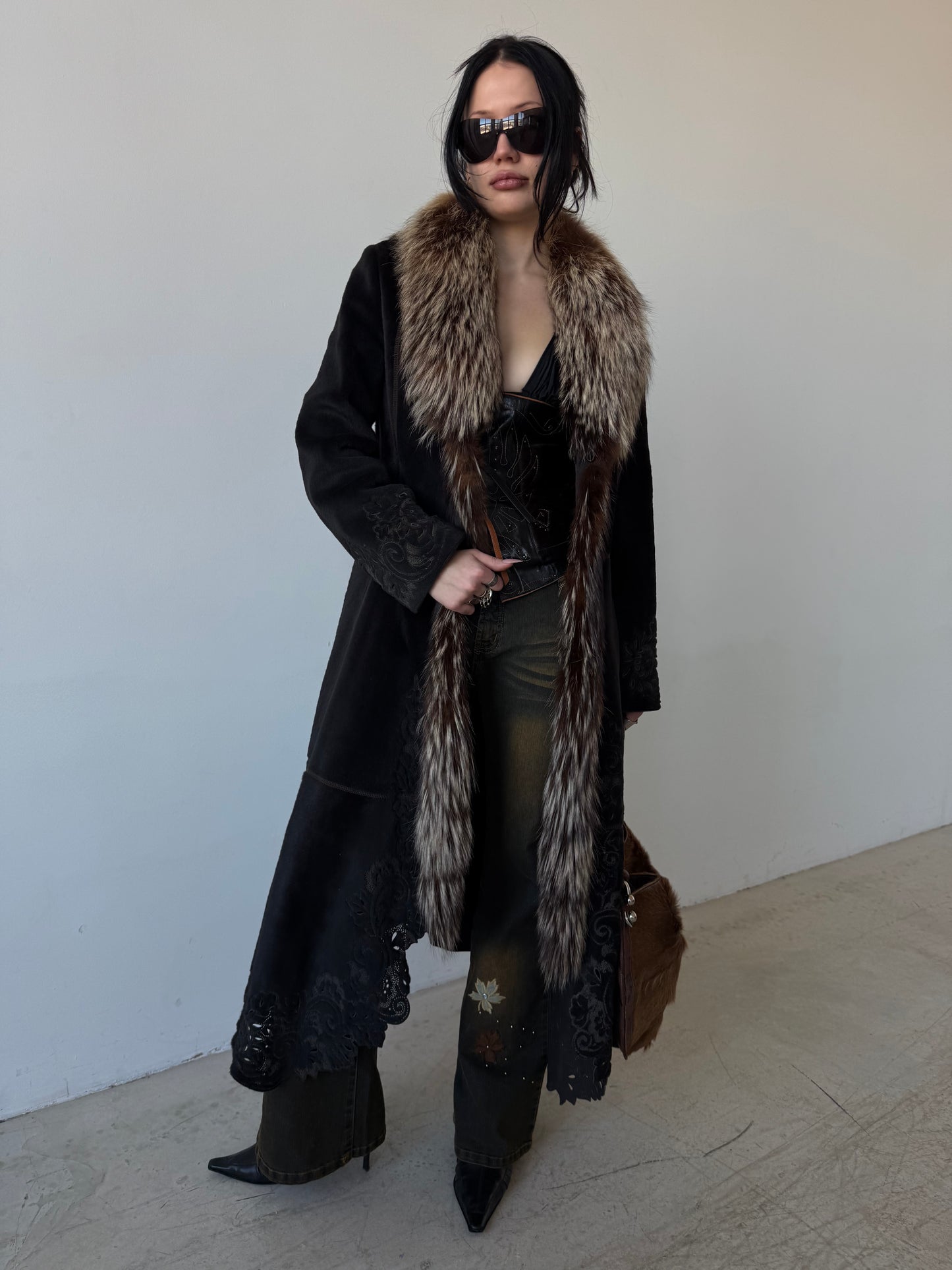 Vintage leather coat TWINKLING GLOBAL