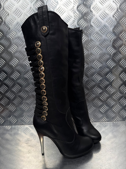 Vintage Paolo Conte high-heel leather boots TWINKLING GLOBAL