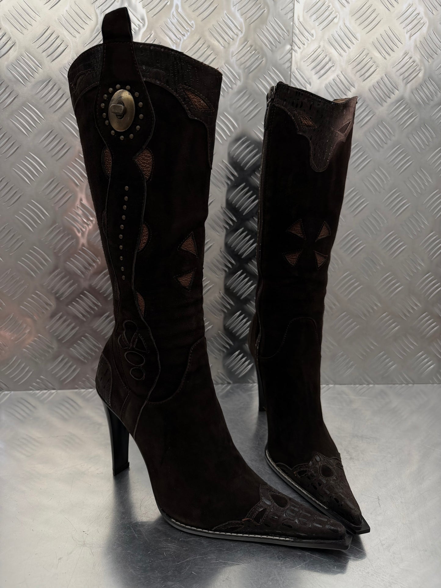 Vintage Ferre cowboy-style leather boots TWINKLING GLOBAL