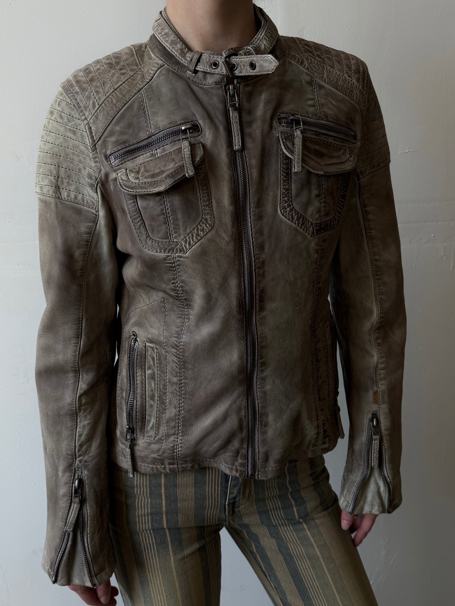 Vintage leather jacket TWINKLING GLOBAL