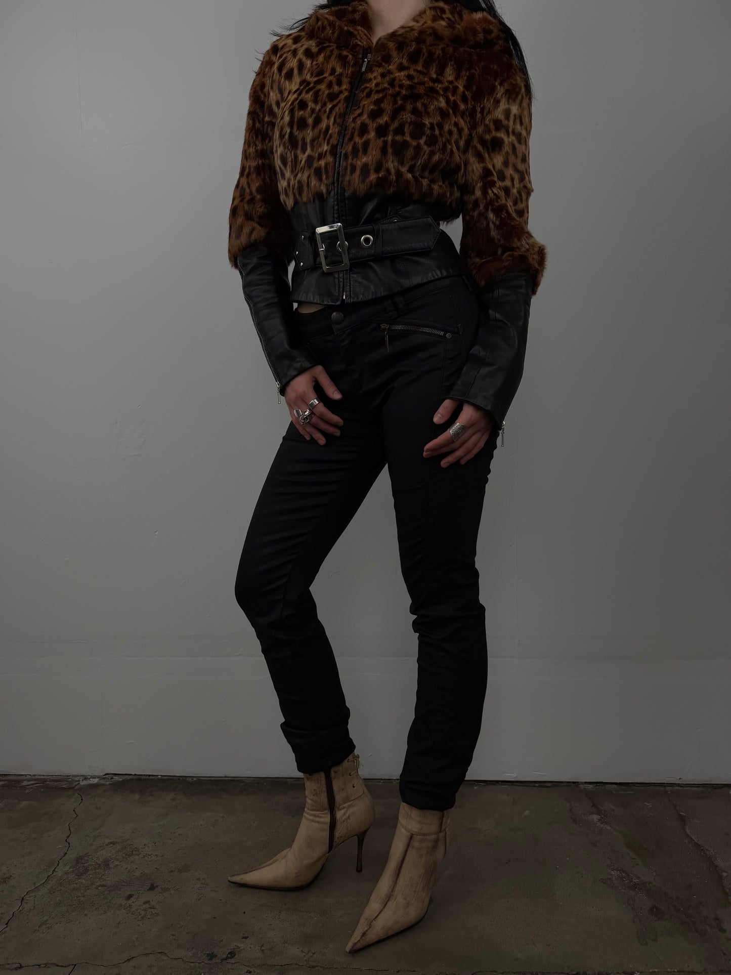 Vintage leopard leather jacket TWINKLING GLOBAL