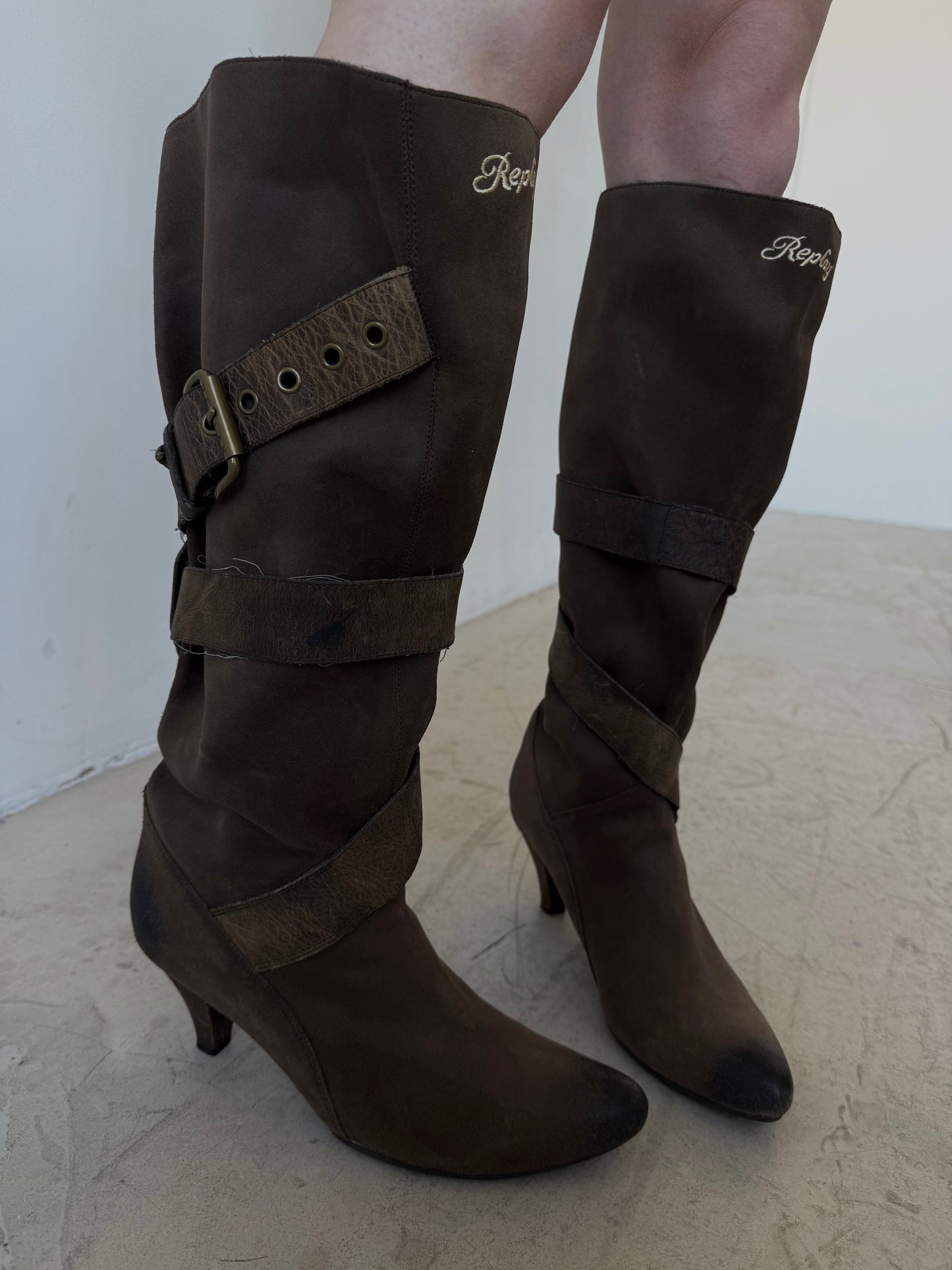 Vintage Replay leather cowboy boots TWINKLING GLOBAL