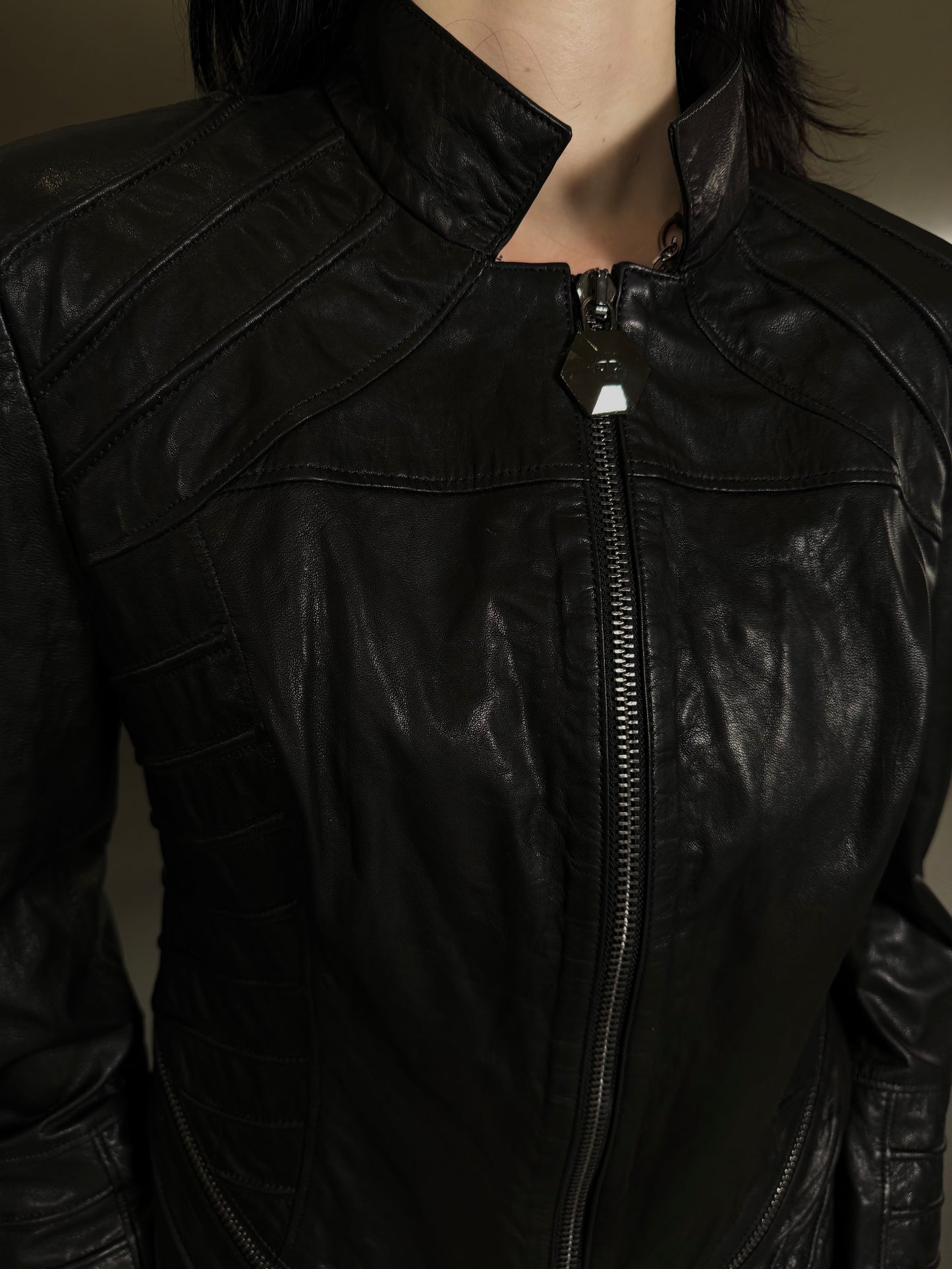 Philipp Plein archive leather jacket TWINKLING GLOBAL
