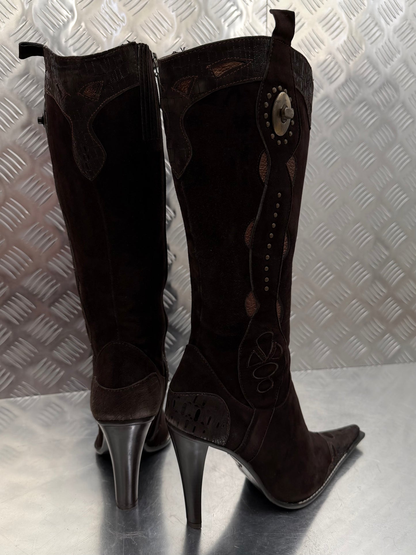 Vintage Ferre cowboy-style leather boots TWINKLING GLOBAL