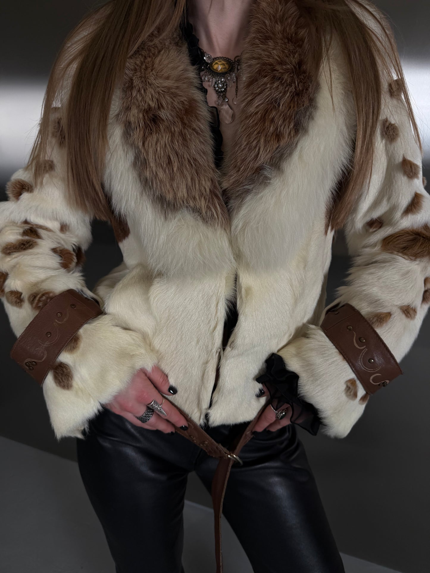Vintage jacket with belt TWINKLING GLOBAL