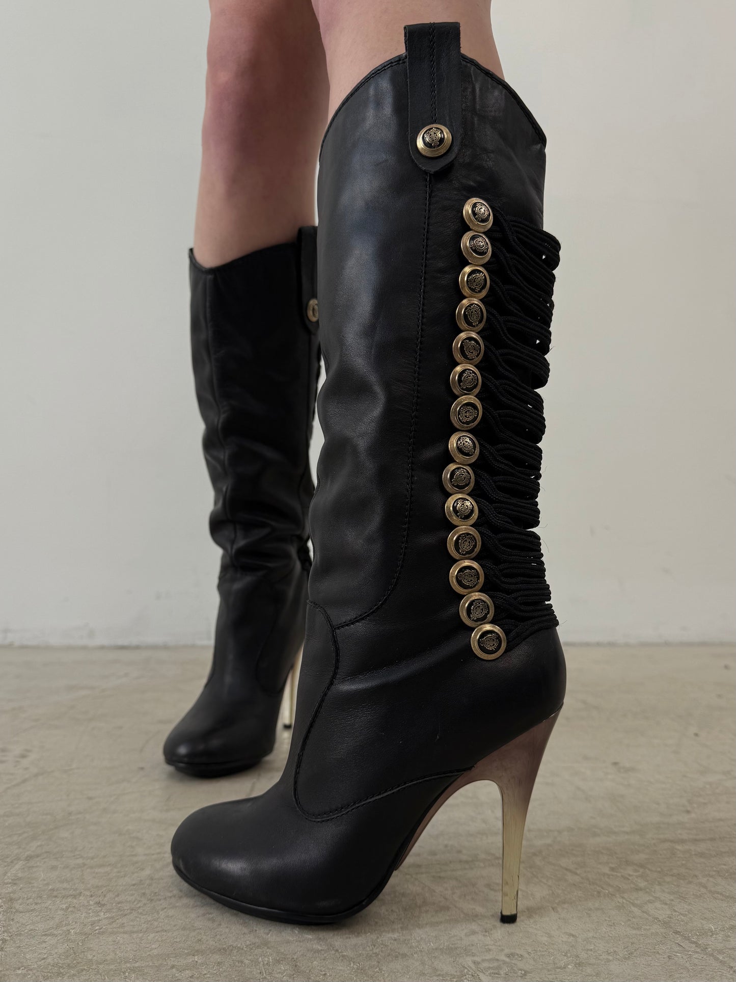 Vintage Paolo Conte high-heel leather boots TWINKLING GLOBAL