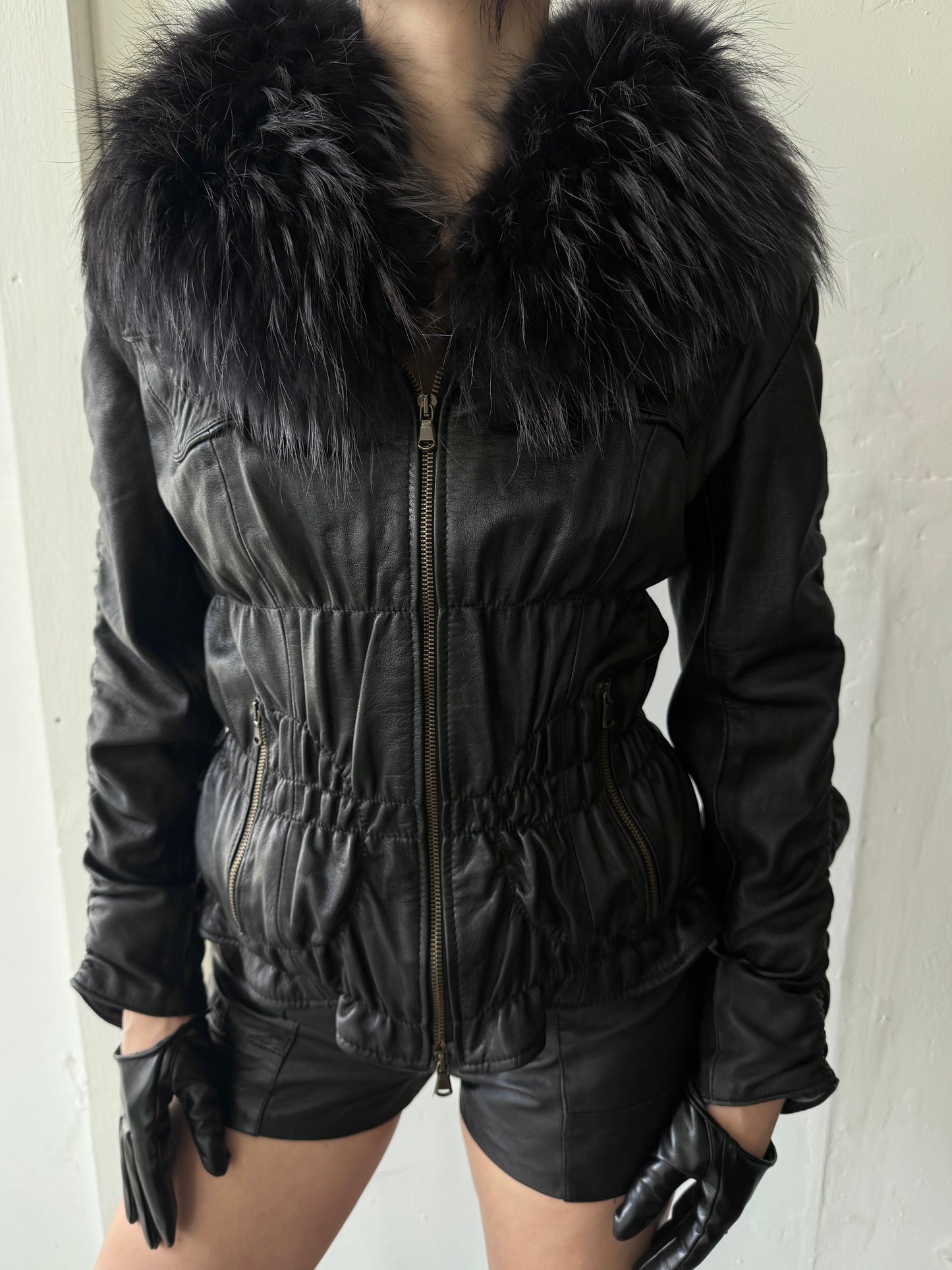 Vintage leather jacket TWINKLING GLOBAL