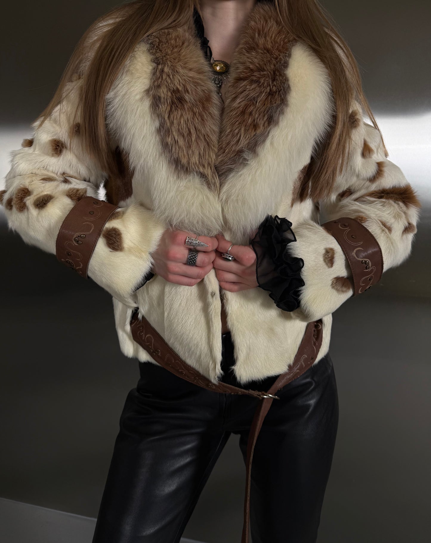 Vintage jacket with belt TWINKLING GLOBAL