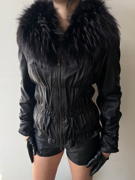 Vintage leather jacket TWINKLING GLOBAL