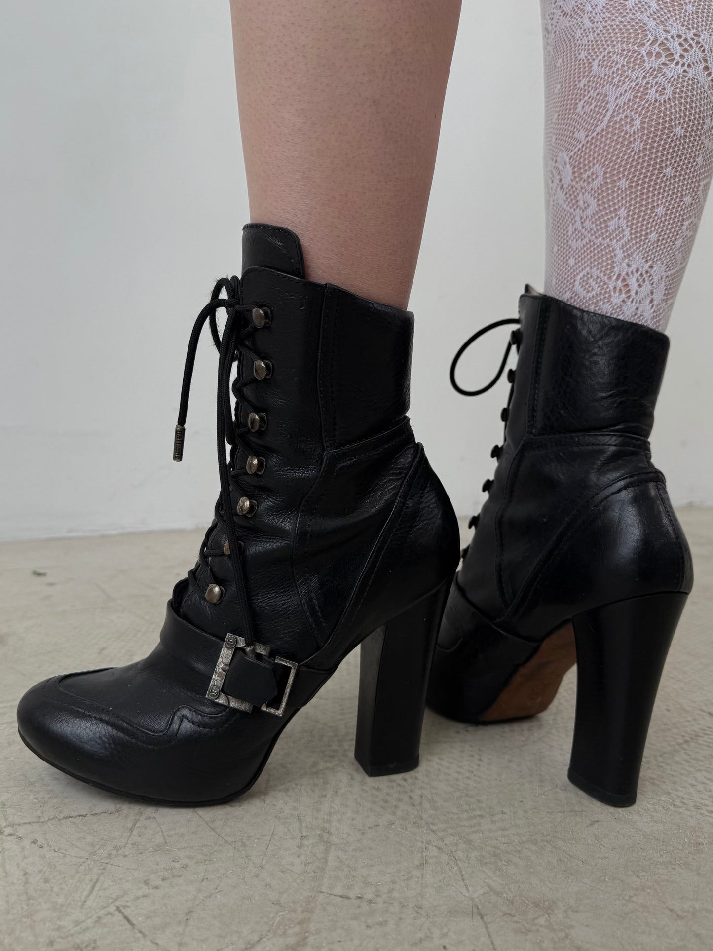Vintage John Galliano leather boots TWINKLING GLOBAL