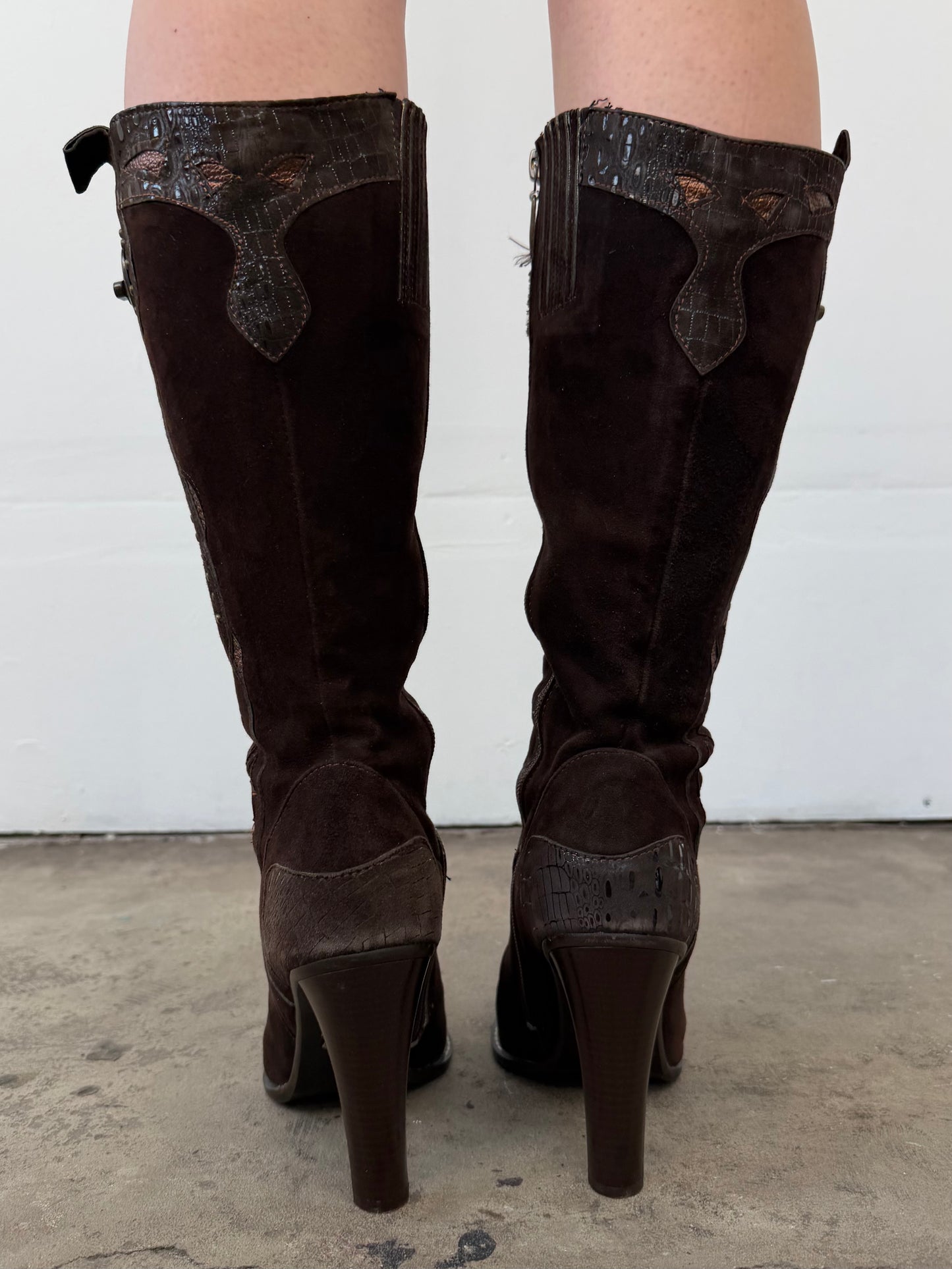 Vintage Ferre cowboy-style leather boots TWINKLING GLOBAL