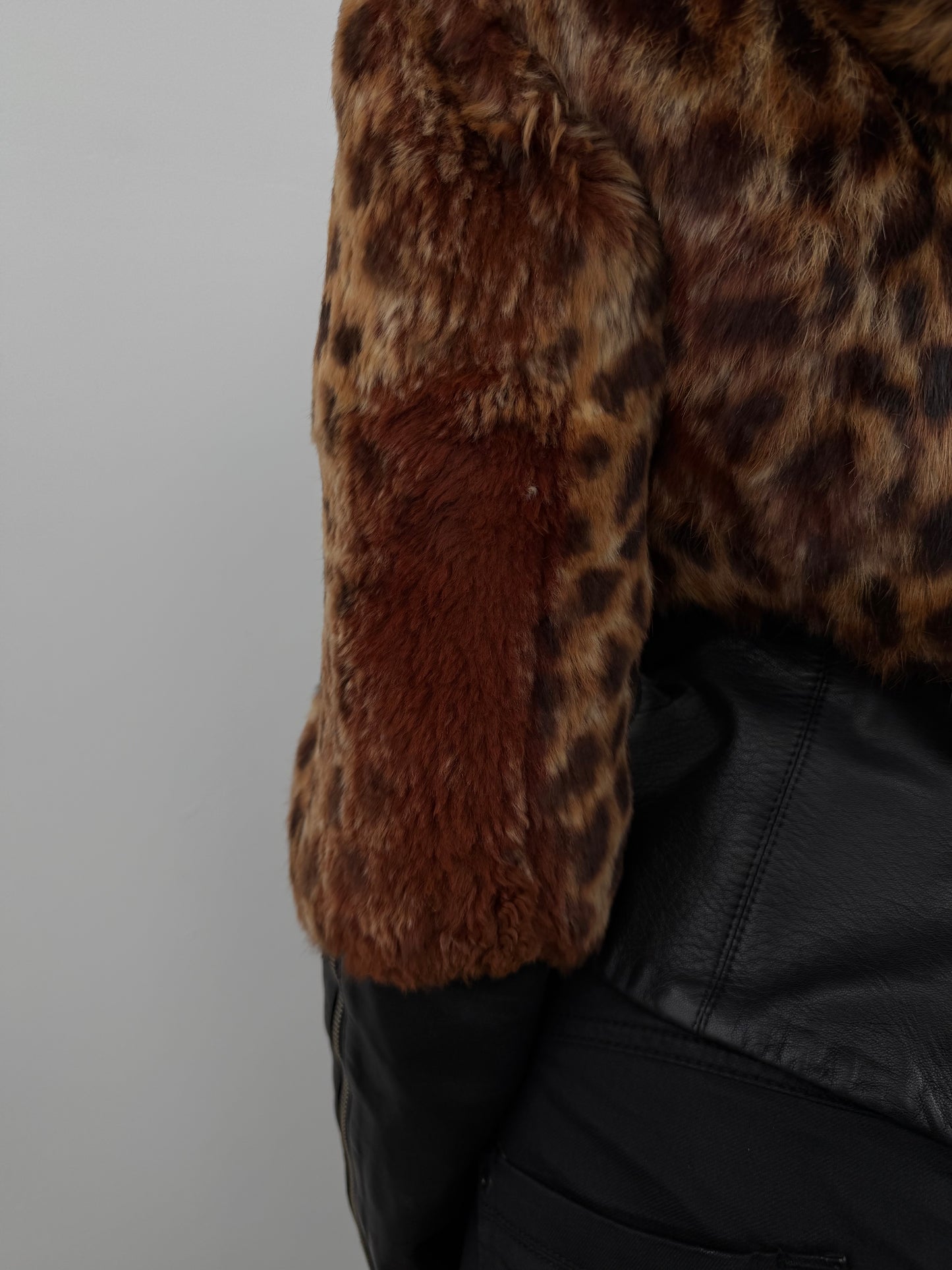 Vintage leopard leather jacket TWINKLING GLOBAL