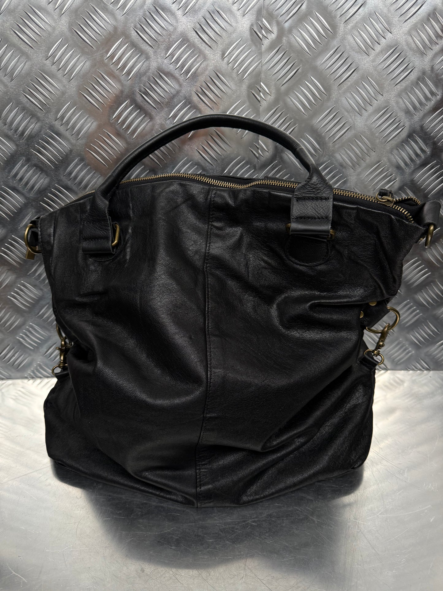 Vintage large soft leather bag TWINKLING GLOBAL