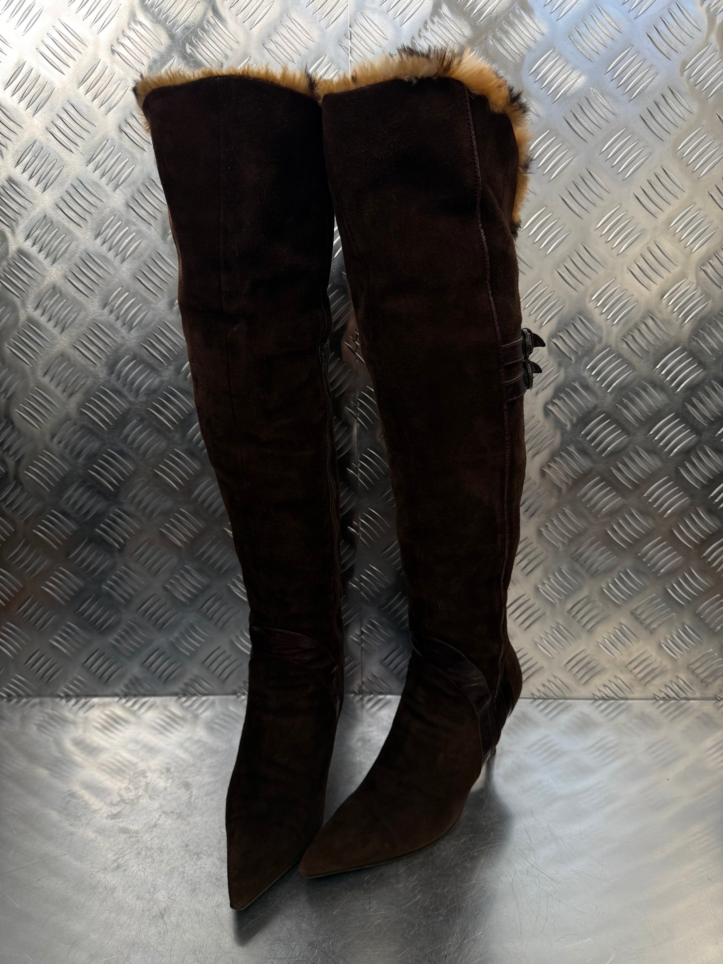 Vintage Italian suede leather boots TWINKLING GLOBAL