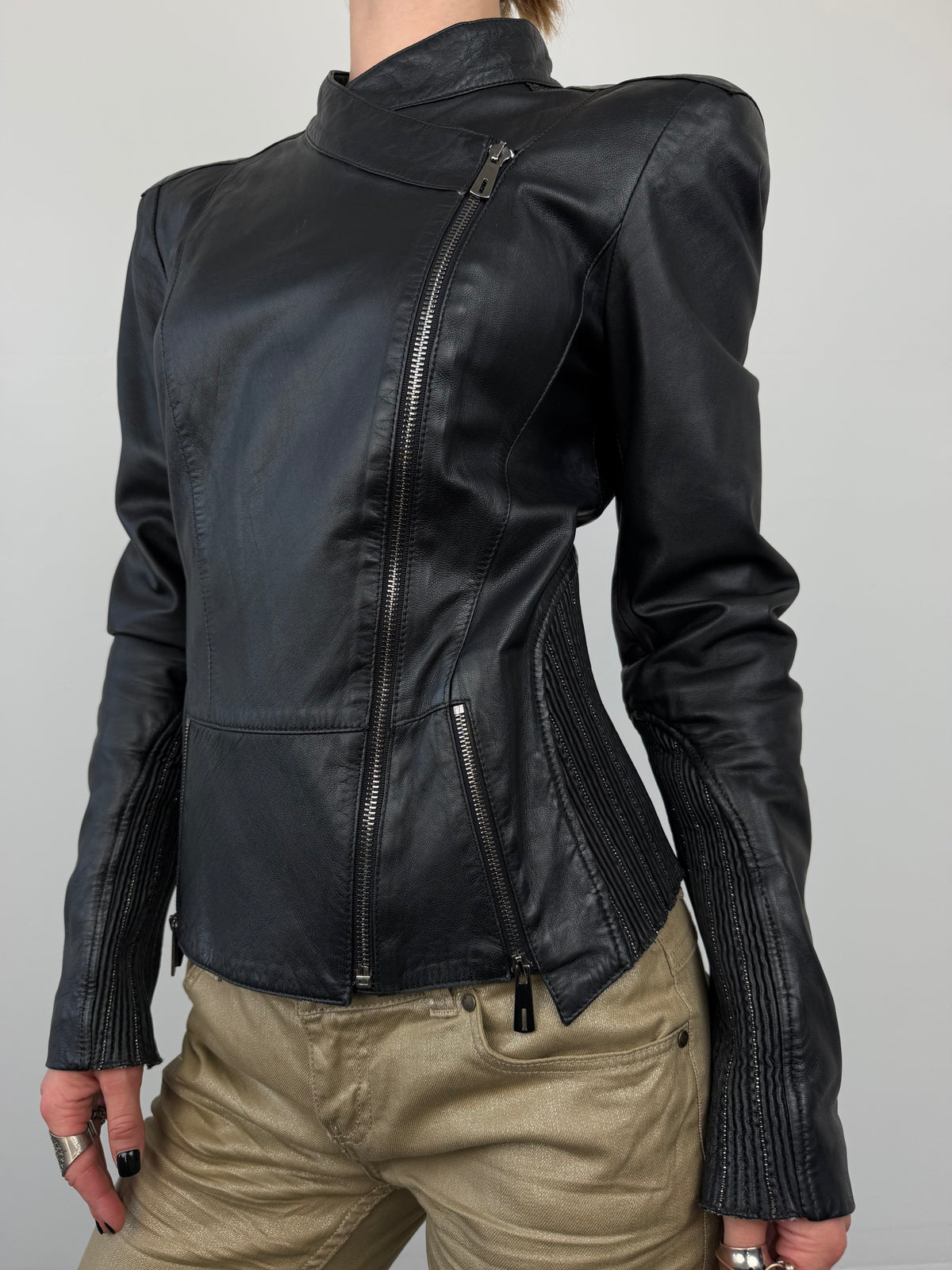 Vintage embellished leather jacket TWINKLING GLOBAL