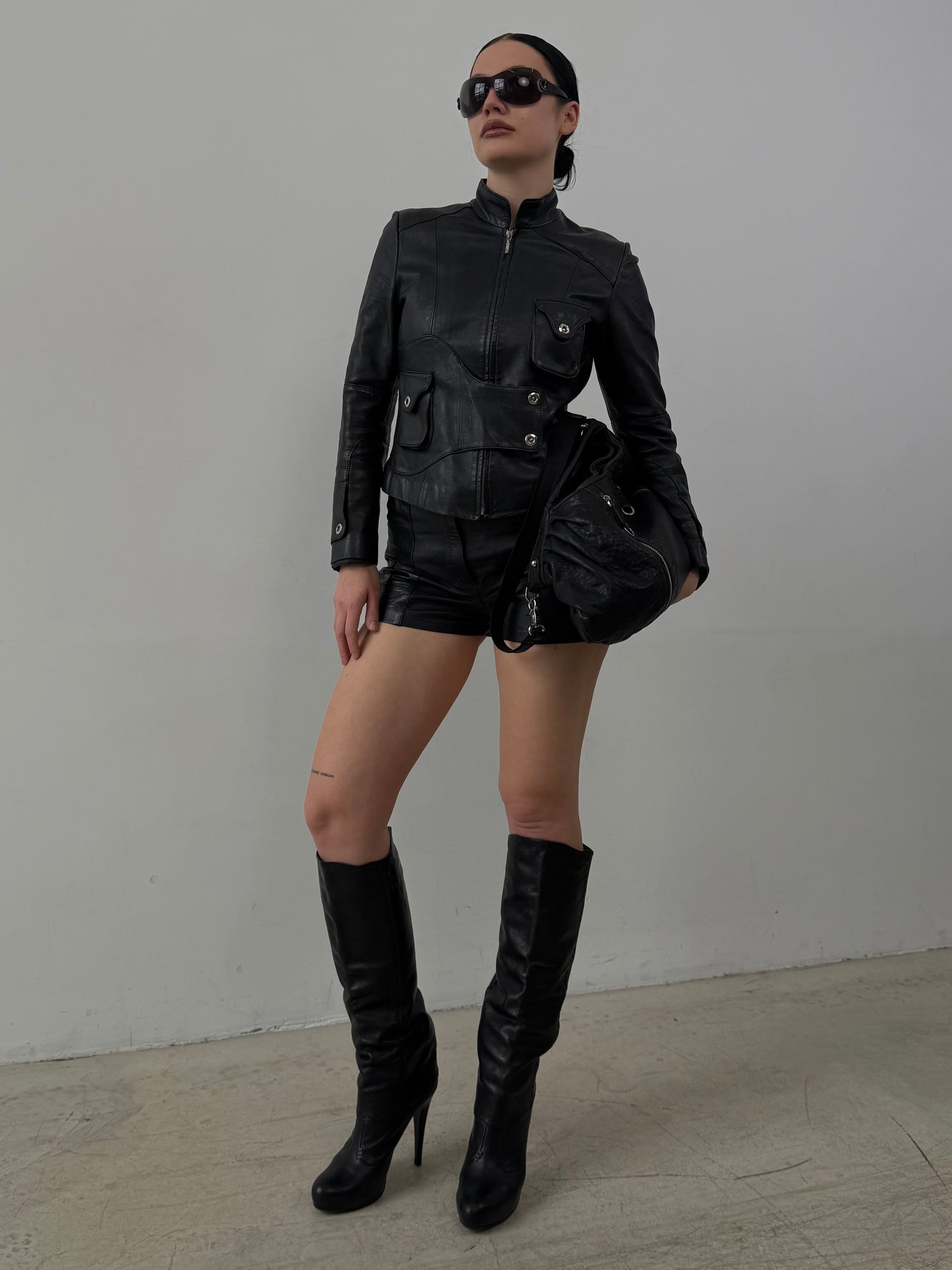 Vintage leather jacket TWINKLING GLOBAL