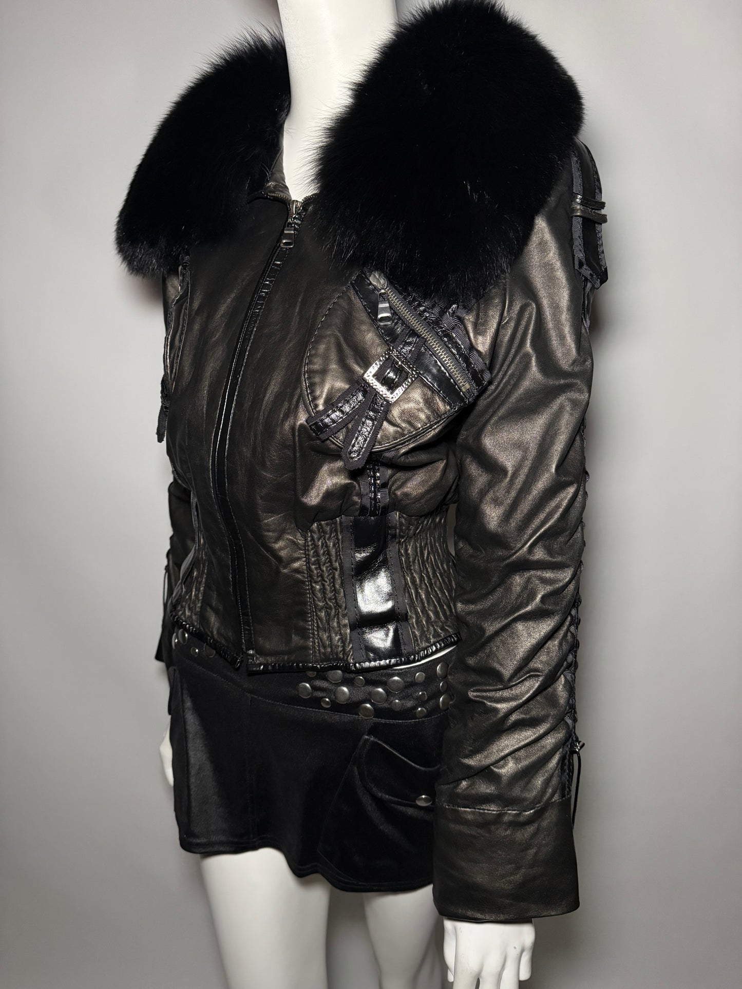 VINTAGE LEATHER JACKET TWINKLING GLOBAL