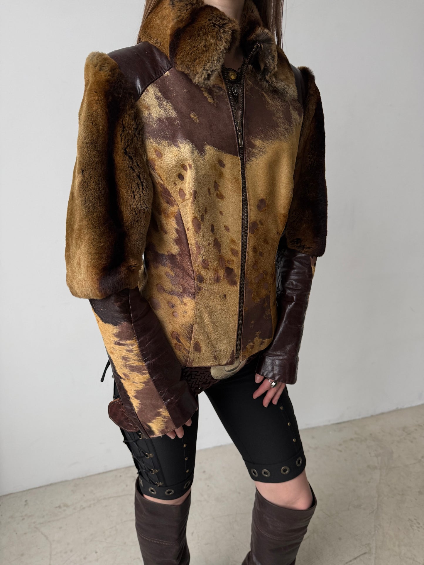 Vintage leather jacket TWINKLING GLOBAL