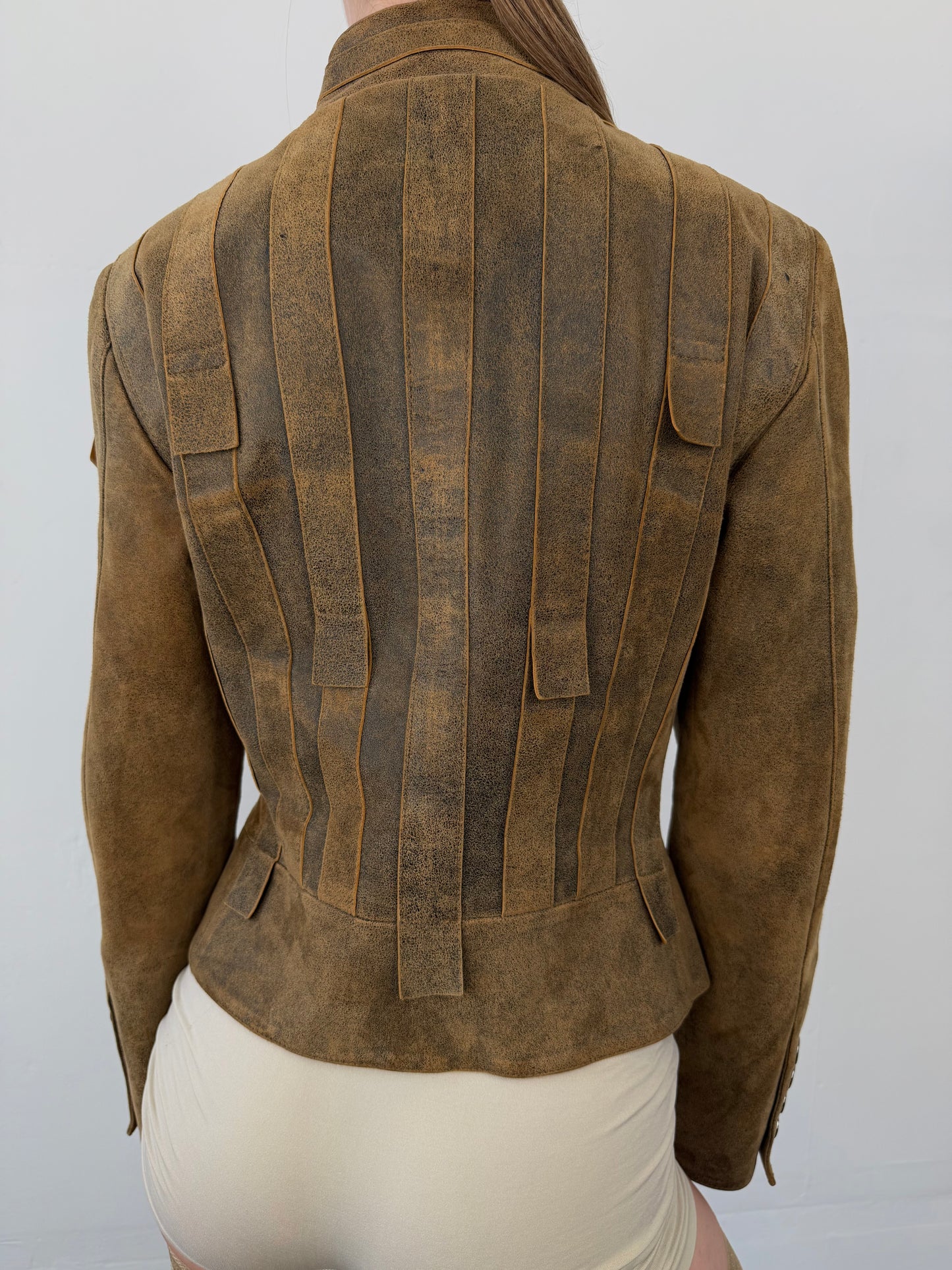 Vintage fitted suede leather jacket TWINKLING GLOBAL