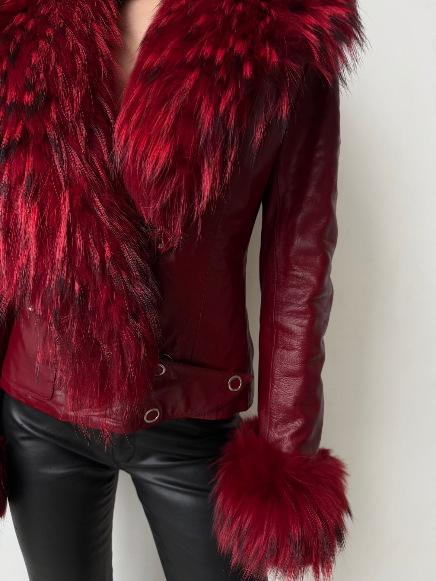 Vintage red leather jacket