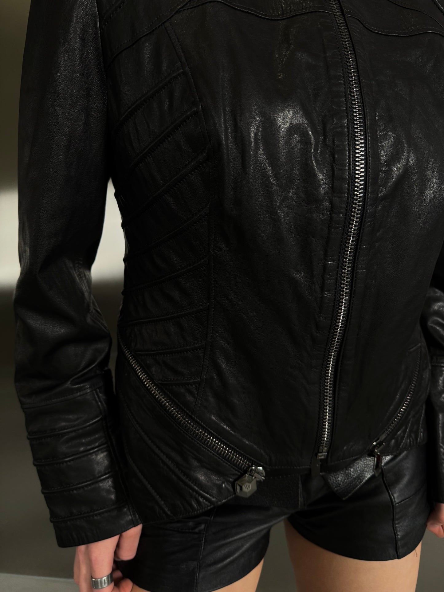 Philipp Plein archive leather jacket TWINKLING GLOBAL