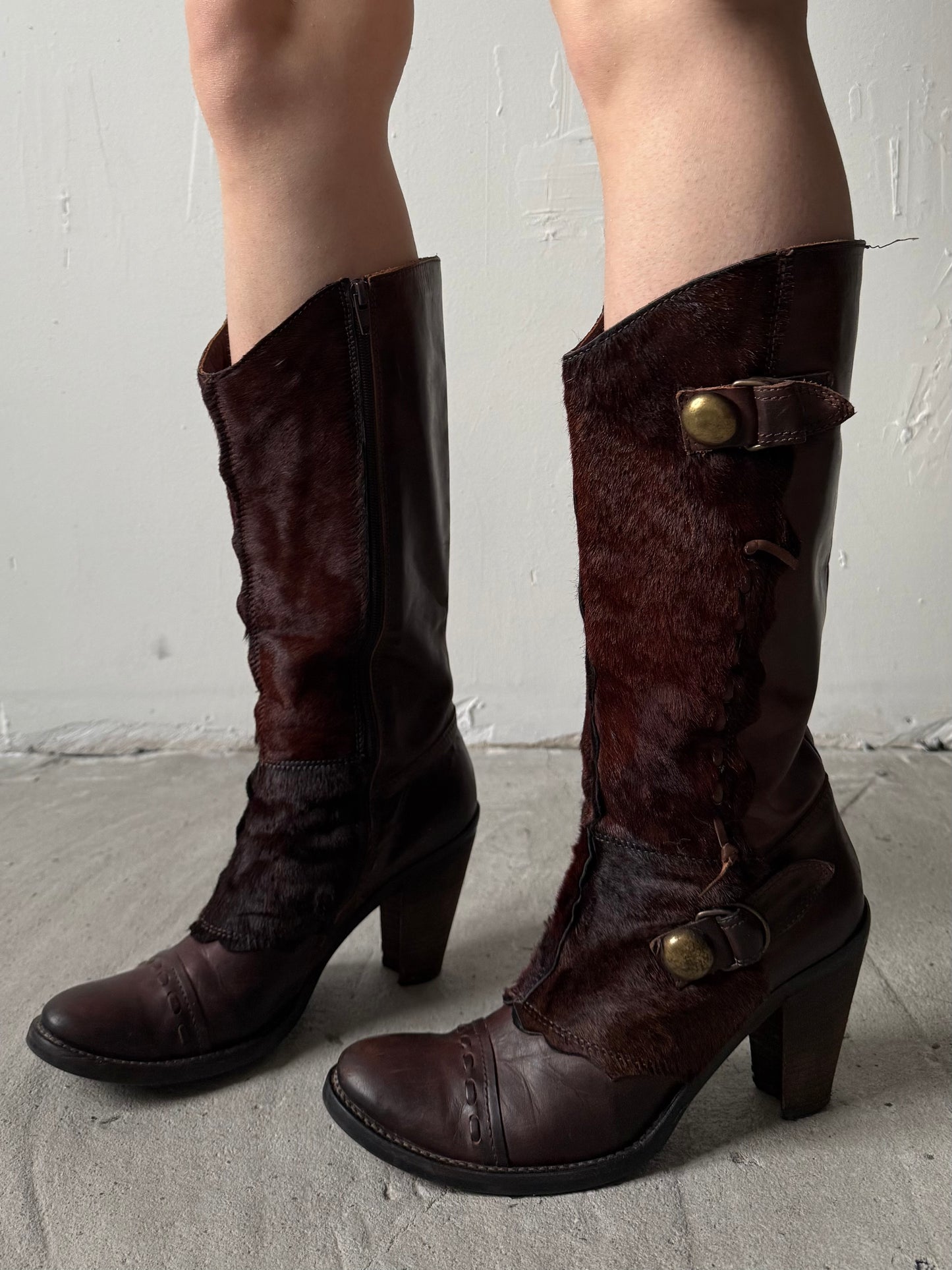 Vintage Italian leather cowboy boots TWINKLING GLOBAL