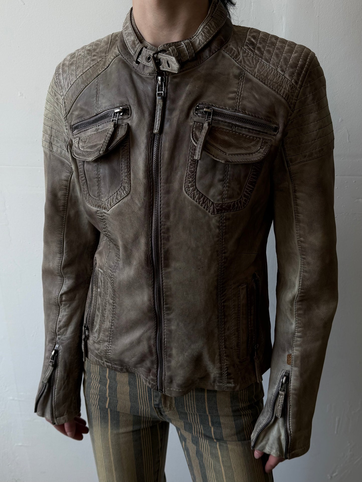 Vintage leather jacket TWINKLING GLOBAL