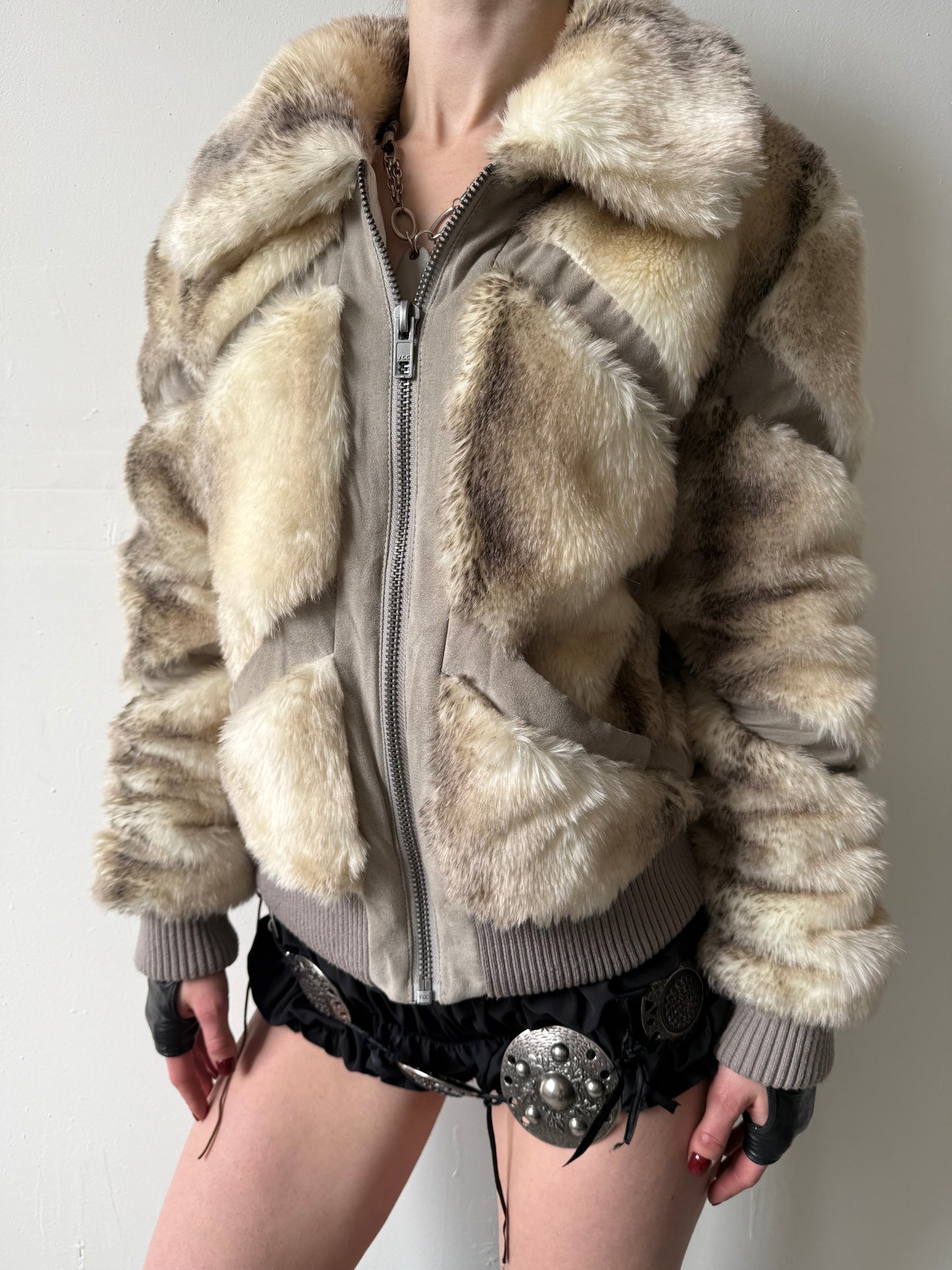 Vintage faux fur bomber jacket Twinkling Global