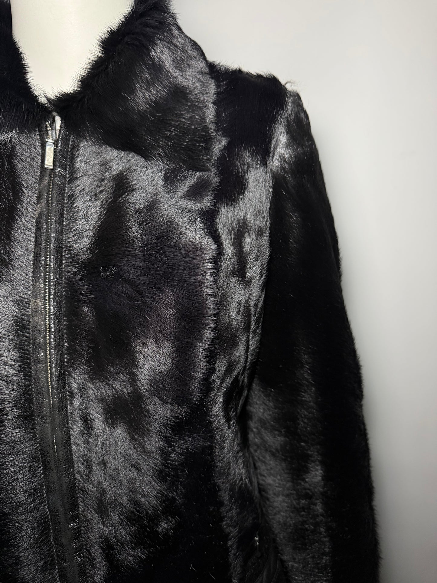 Vintage Black Leather Jacket TWINKLING GLOBAL