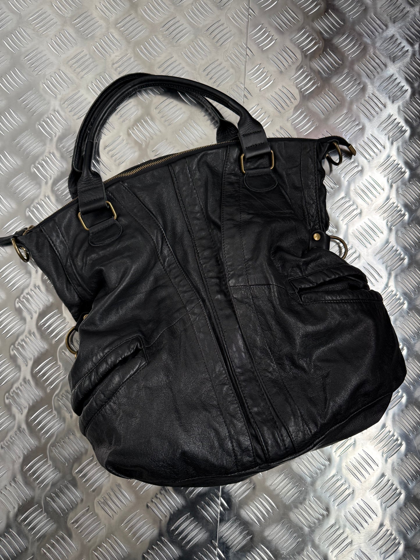 Vintage large soft leather bag TWINKLING GLOBAL