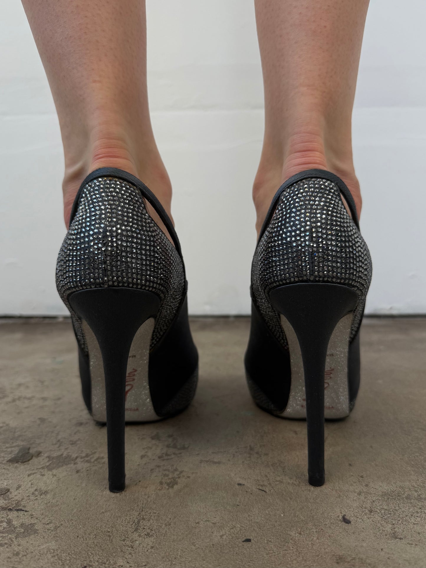 Vintage Rene Caovilla Swarovski crystal heels TWINKLING GLOBAL
