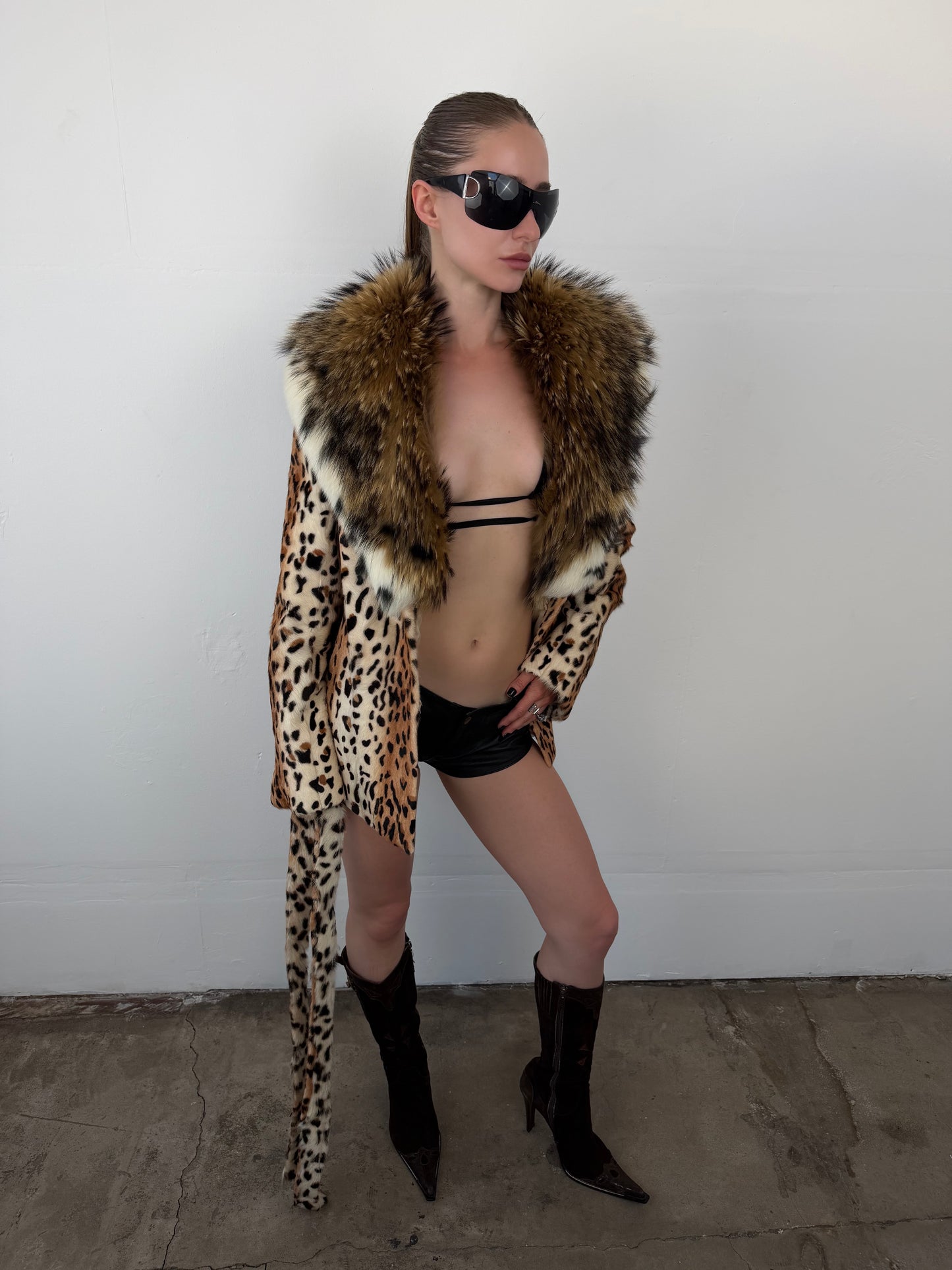 Vintage leopard faux fur coat TWINKLING GLOBAL