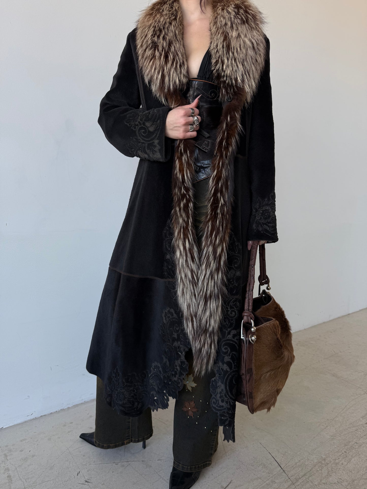 Vintage leather coat TWINKLING GLOBAL